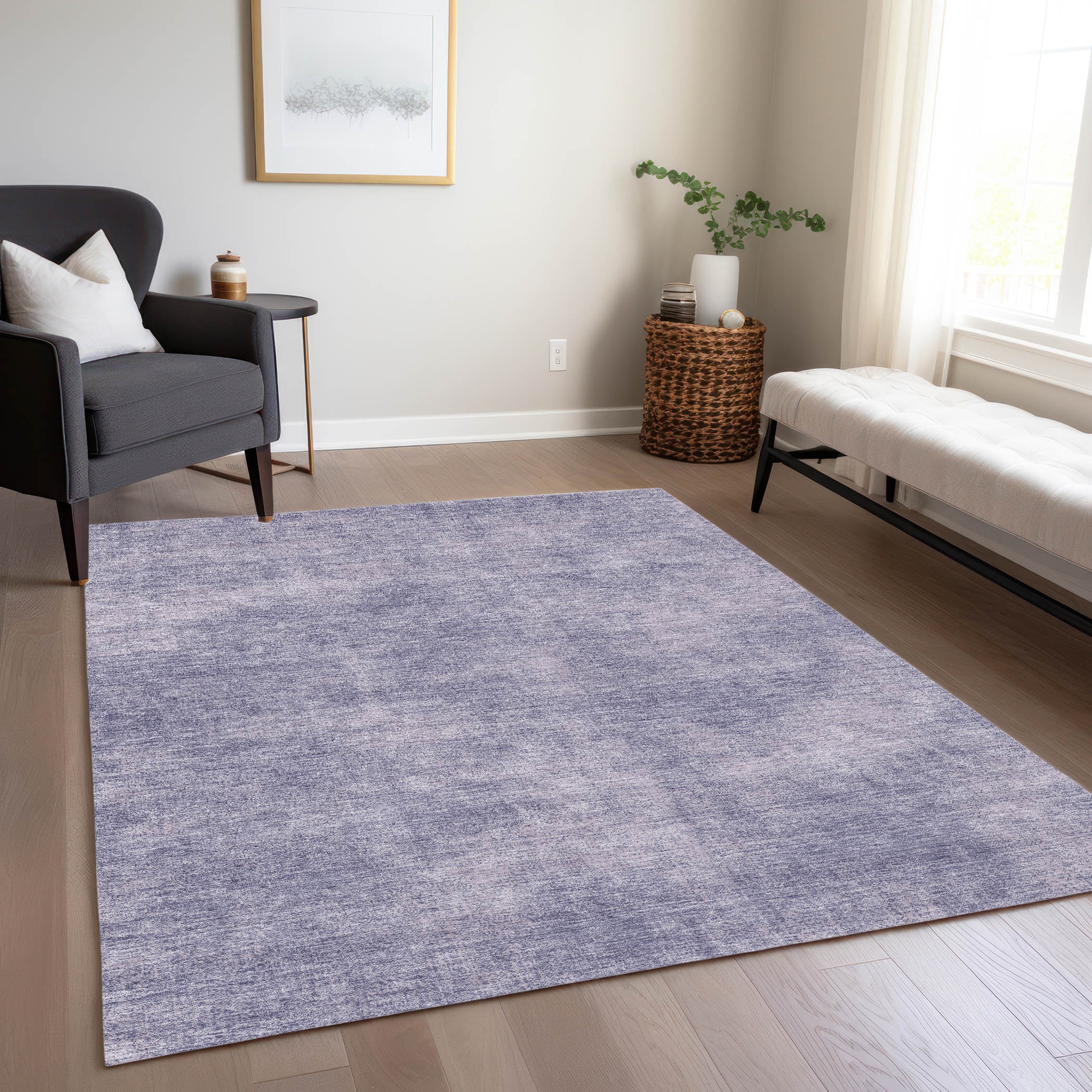 Addison Rugs ACN1018PP3X5 Chantille ACN1018PP 3 x 5 (ft) Polyester Purple Rectangular Indoor/Outdoor Geometric Machine washable Area rug