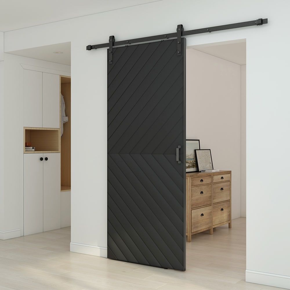 CALHOME PVC-V02-BLACK+SMK-72 Barn-Doors - View #3
