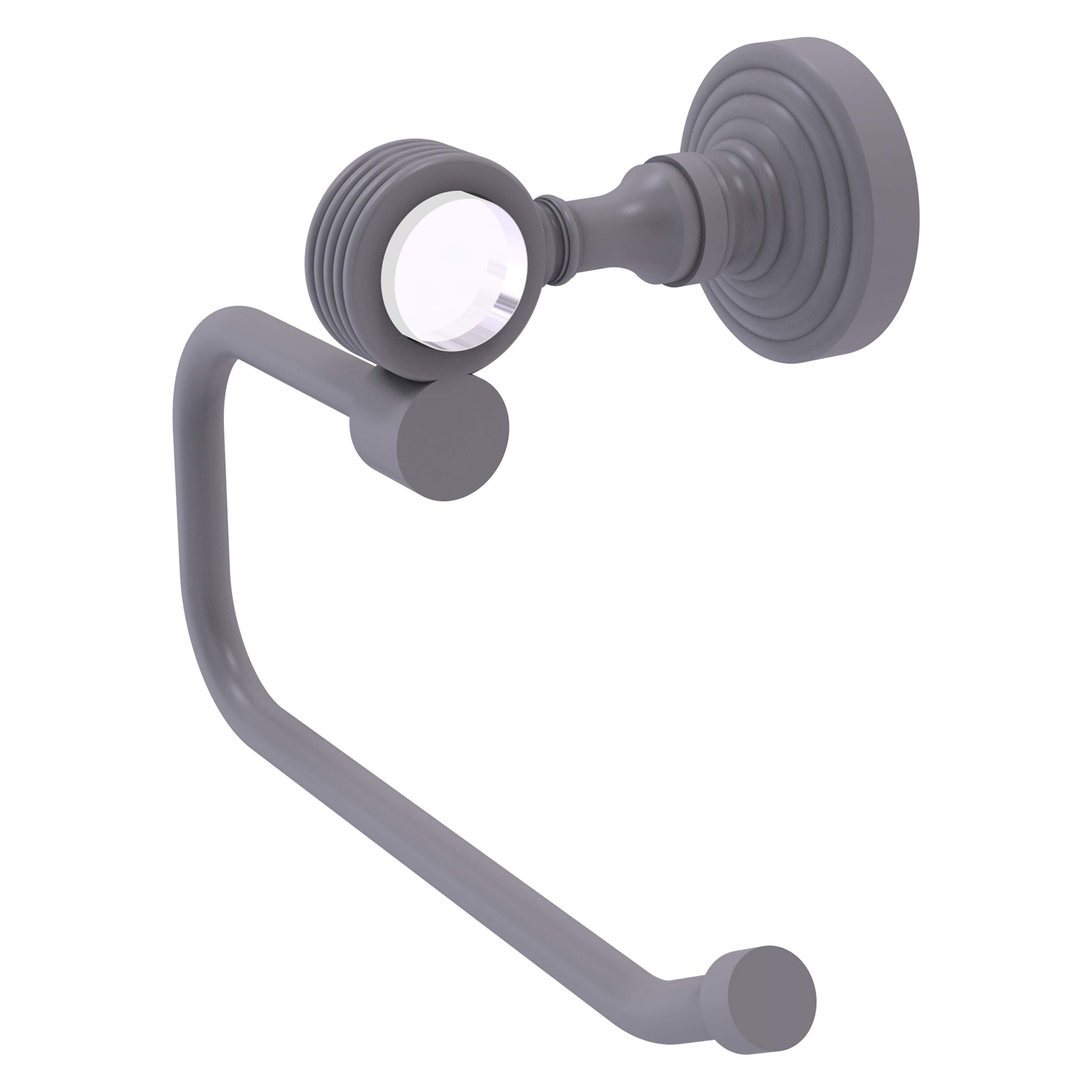 Allied Brass PG-24EG-GYM Pacific Grove Matte Gray Wall mount Single post Toilet Paper Holder 1 -Rolls with Storage