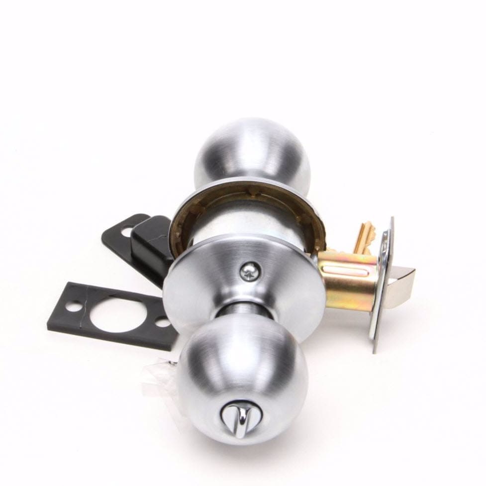 Schlage Orbit Satin Chrome Exterior Keyed Entry Door Knob in the Door Knobs  department at