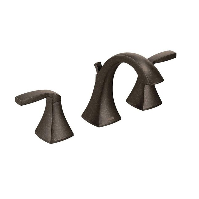 Moen Voss Oil-Rubbed Bronze 2-handle Widespread WaterSense Bathroom Sink Faucet with Drain Moen Voss Oil-Rubbed Bronze 2-handle Widespread WaterSense Bathroom Sink Faucet with Drain