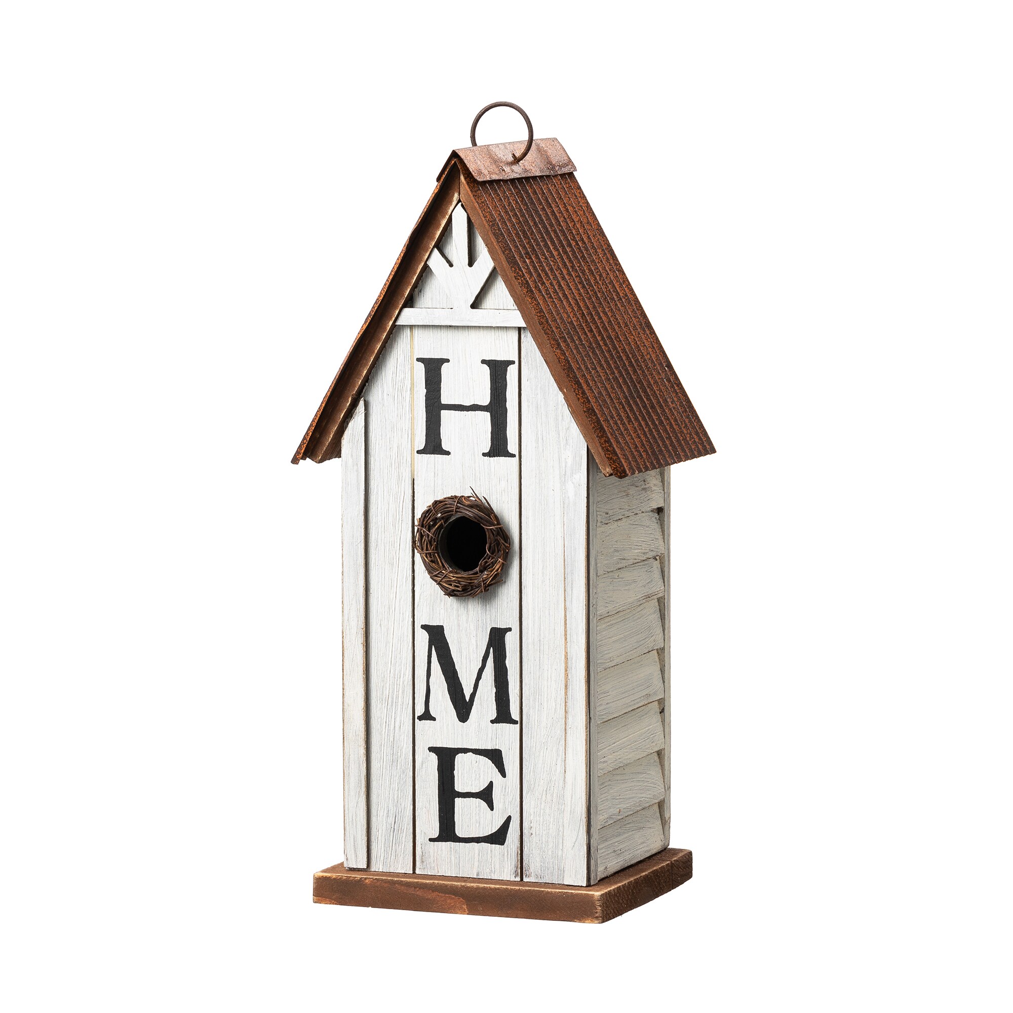 Glitzhome 2003100062 14.75-Inches H Multi Wood Variety Decorative Bird House
