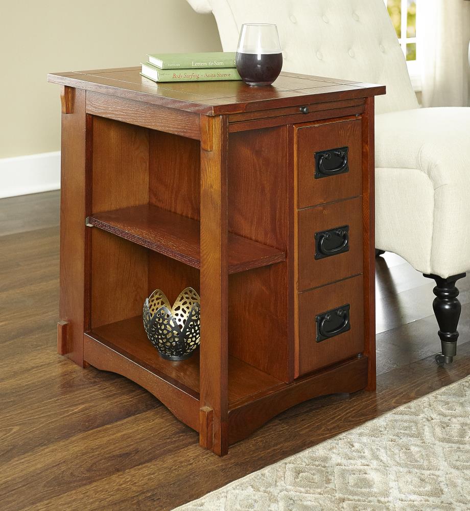 Powell Mission Oak Mission Oak Wood End Table with Storage in the End ...