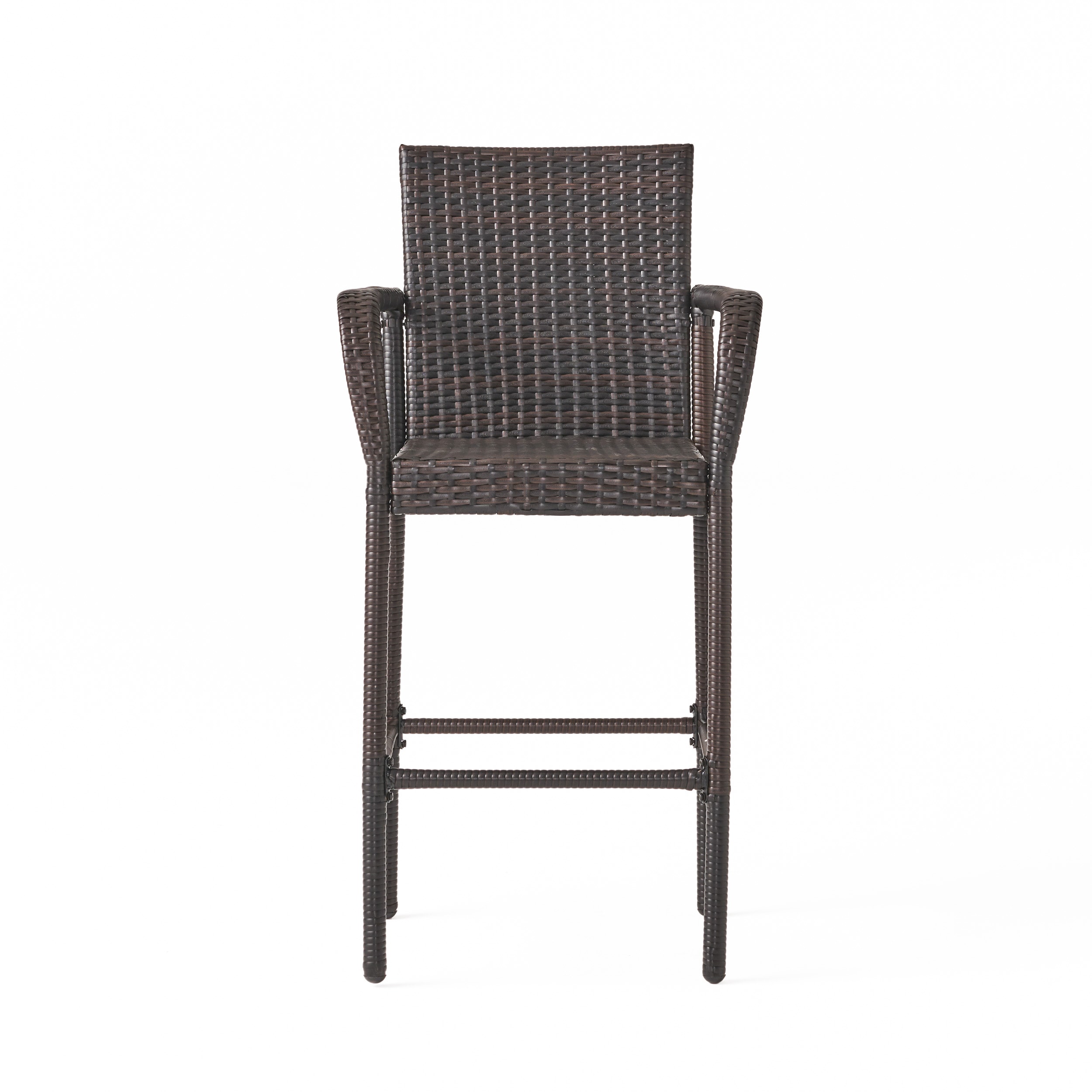 Stewart 30-Inch Brown Wicker Outdoor Barstools, Set of 2