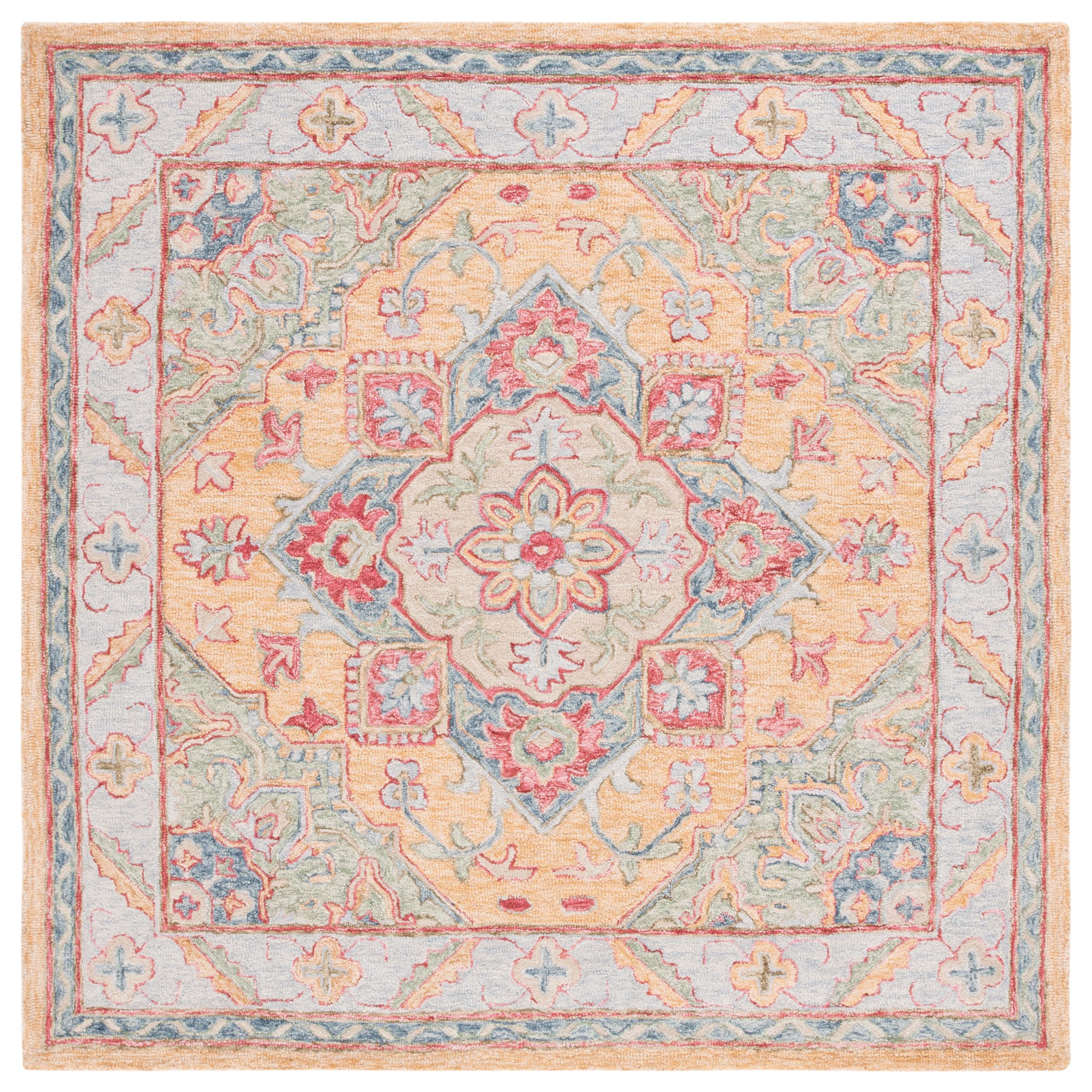 Safavieh Metro 352C Yellow Rust 6 x 6 Square Area rug in the Rugs ...