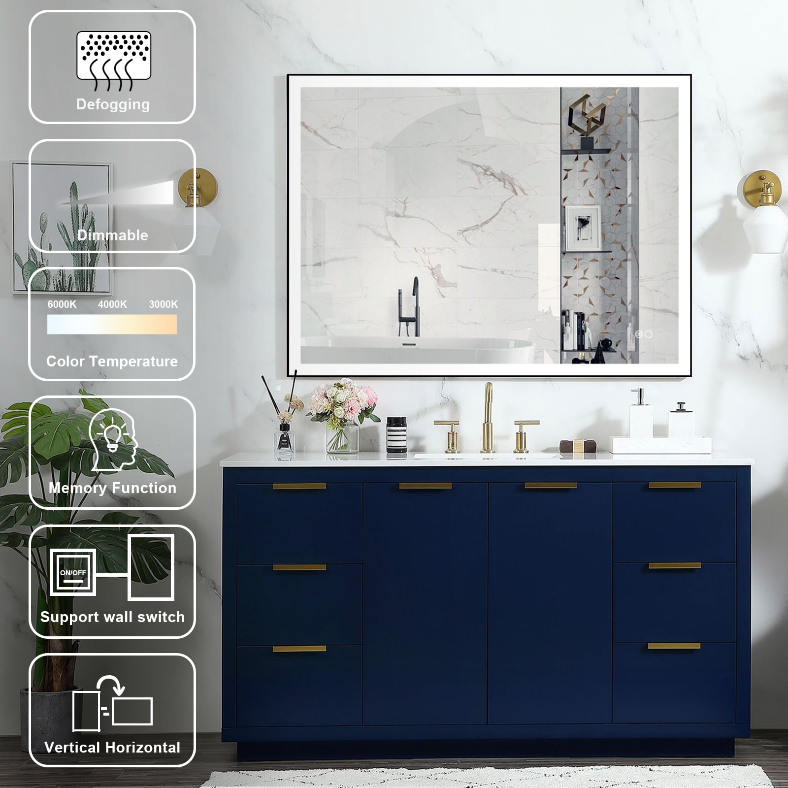 Forclover MEAM-5F4836MB Framed-Bath-Mirrors - View #3