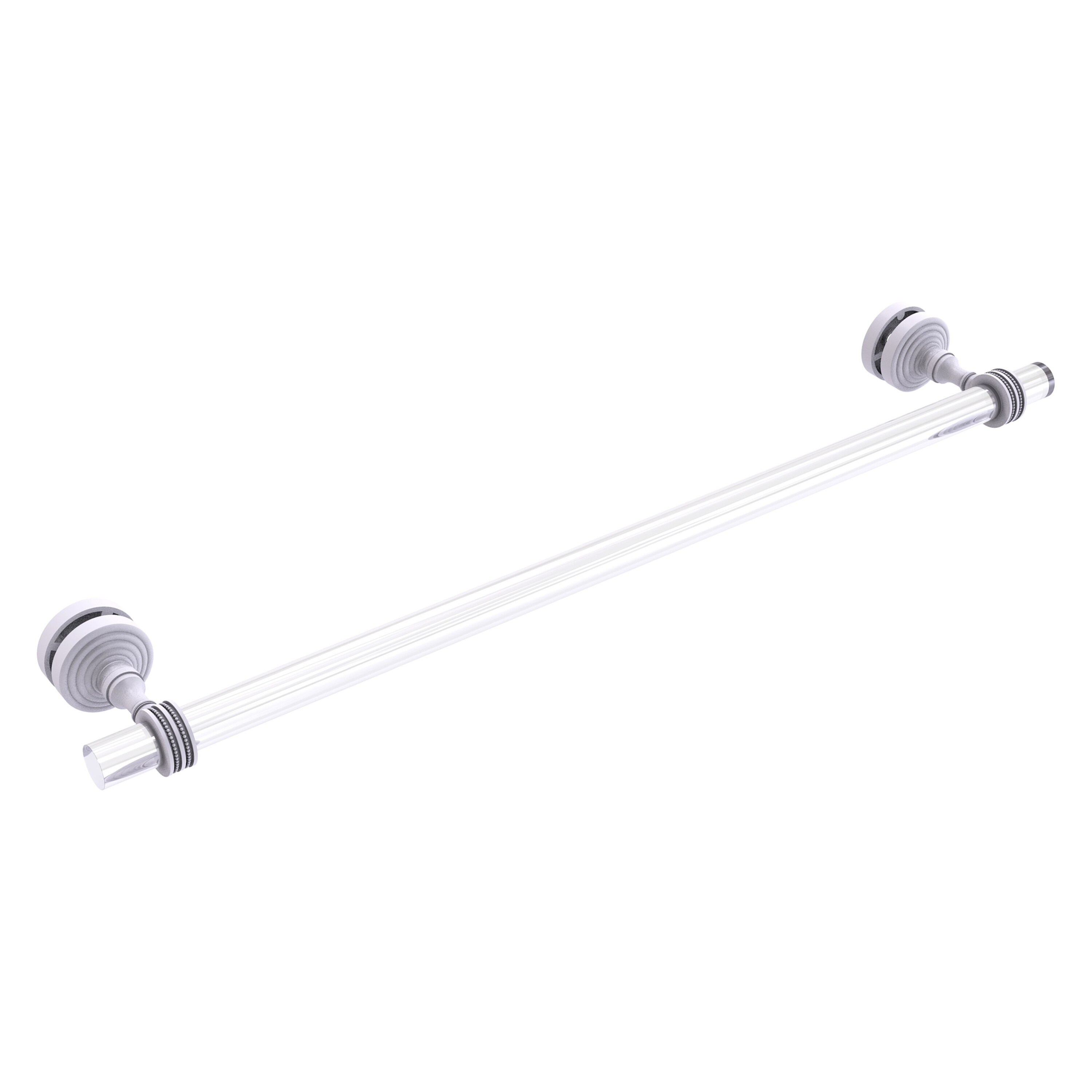 Allied Brass PG-41D-SM-24-WHM Pacific Grove 24-in Matte White Over-the-door Single Towel Bar