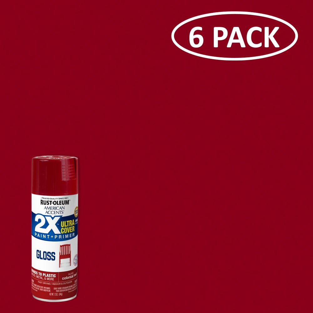 White, Rust-Oleum American Accents 2X Ultra Cover Gloss Spray Paint- 12 oz,  6 Pack 