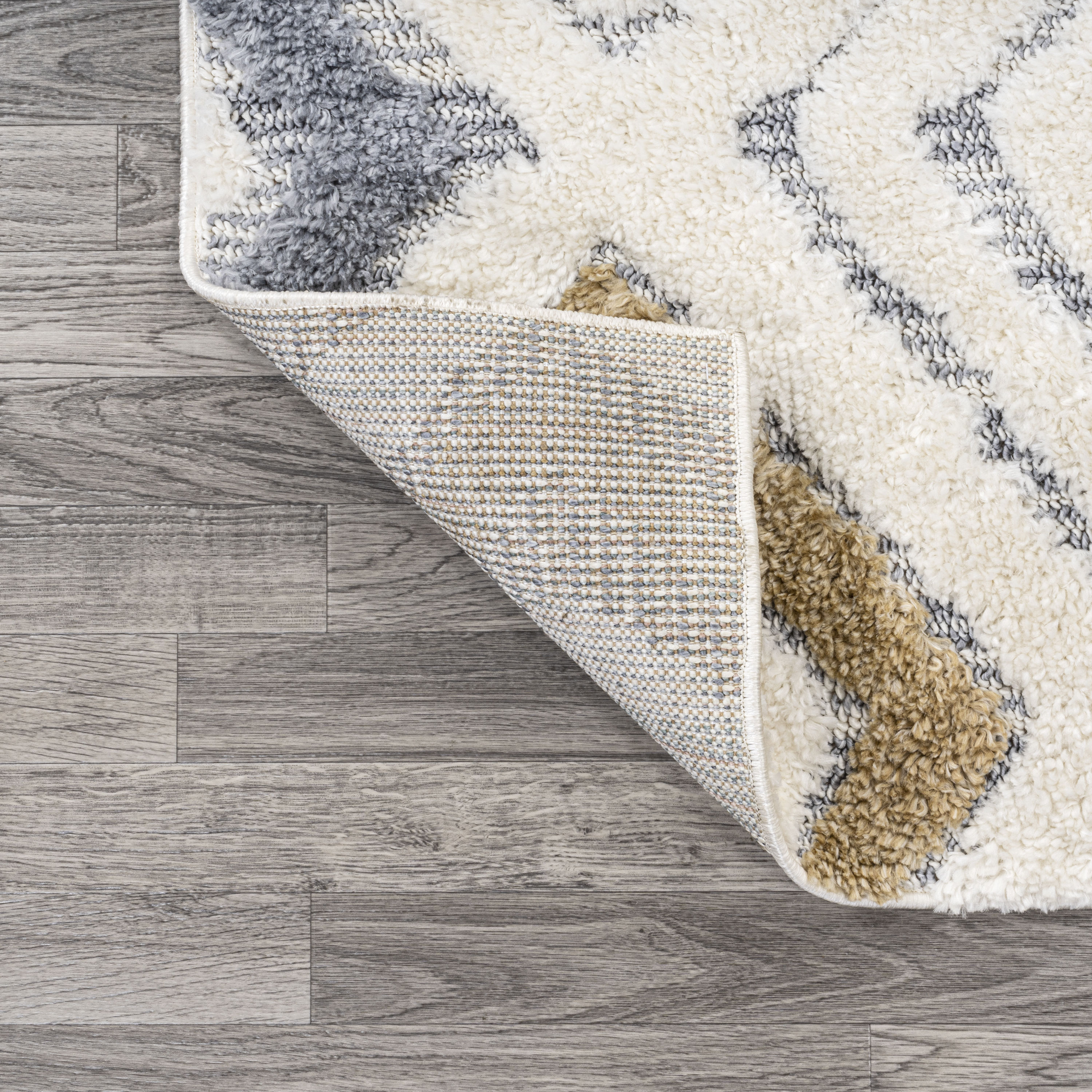 Ivory Geometric Flat Woven Reversible 4' x 6' Synthetic Rug