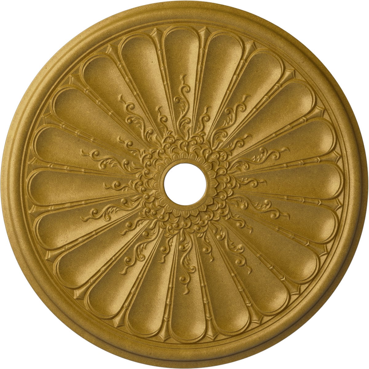 Ekena Millwork CM31KIPGS Kirke 31.5-in W x 31.5-in L Painted Pharaohs Gold Polyurethane Whole Ceiling Medallion
