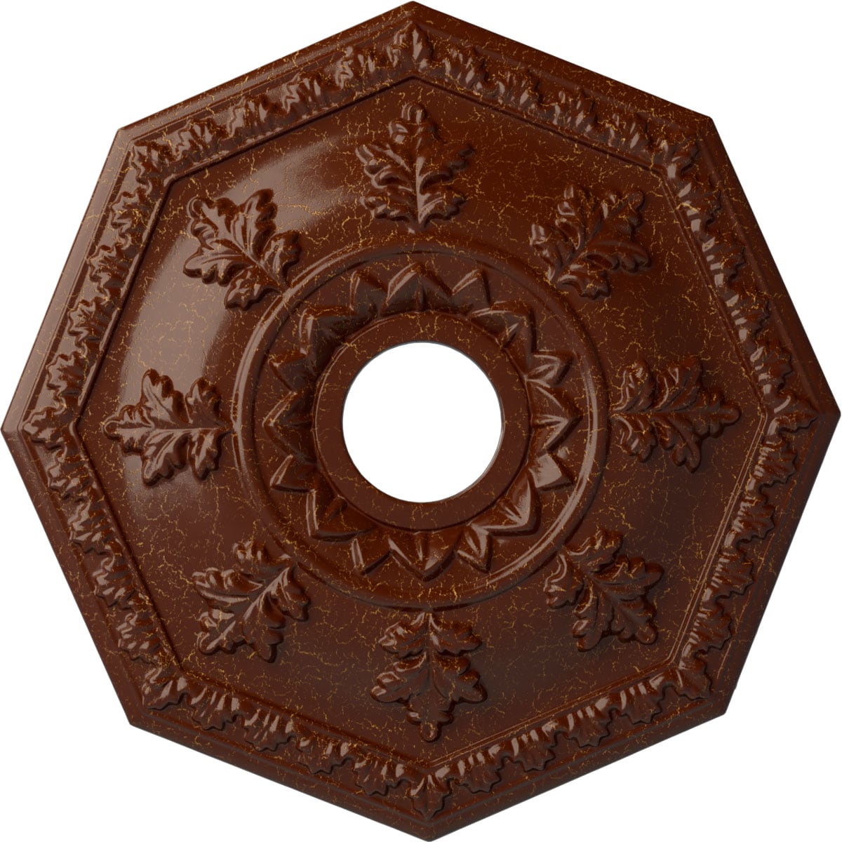 Ekena Millwork CM18NTBMC Nottingham 18-in W x 18-in L Painted Burnished Mahogany Crackle Polyurethane Whole Ceiling Medallion