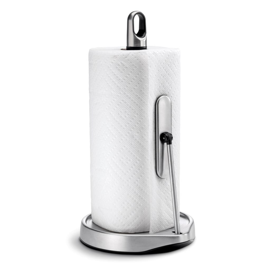 simplehuman Brushed Stainless Steel Metal Freestanding Paper Towel Holder  at