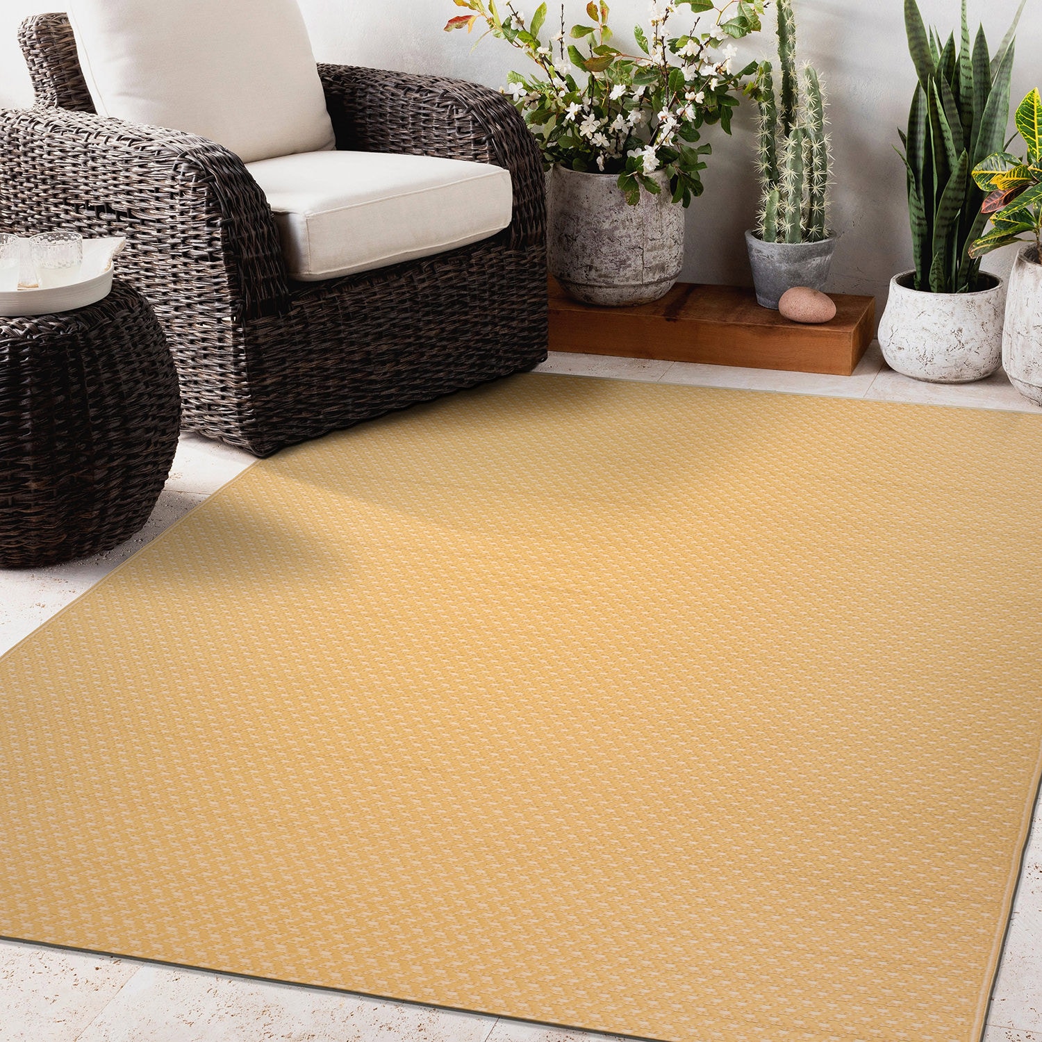 1 SAND MINE Reversible Mats, Plastic Straw Rug, Modern Area Rug