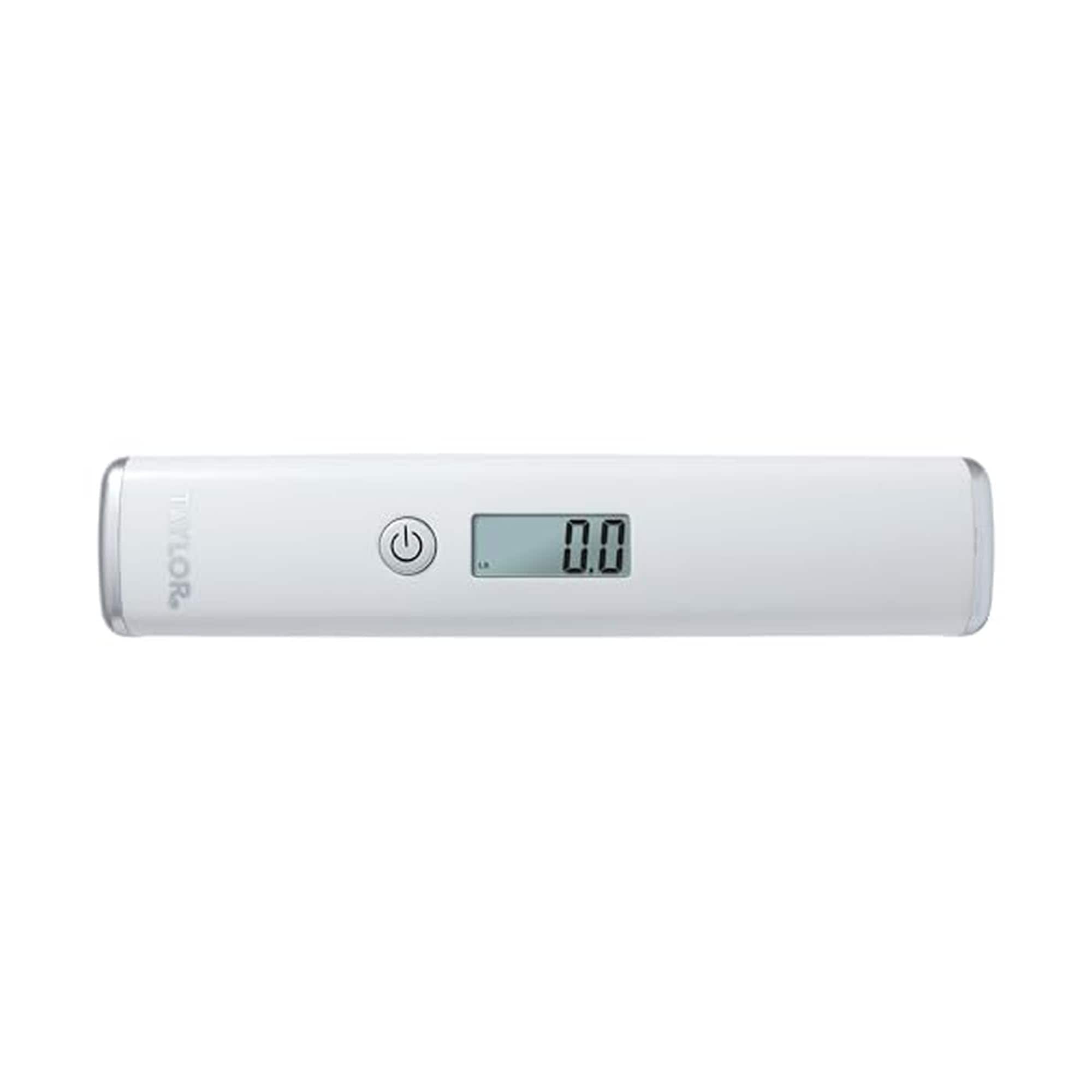 Taylor Digital Luggage Scale Portable for Travel Hanging Baggage Scale Suitcase Scale Weight Scales for Travel Accessories 2 AAA Batteries Included High Capacity Up to 110 lb/50 kg White #81234A