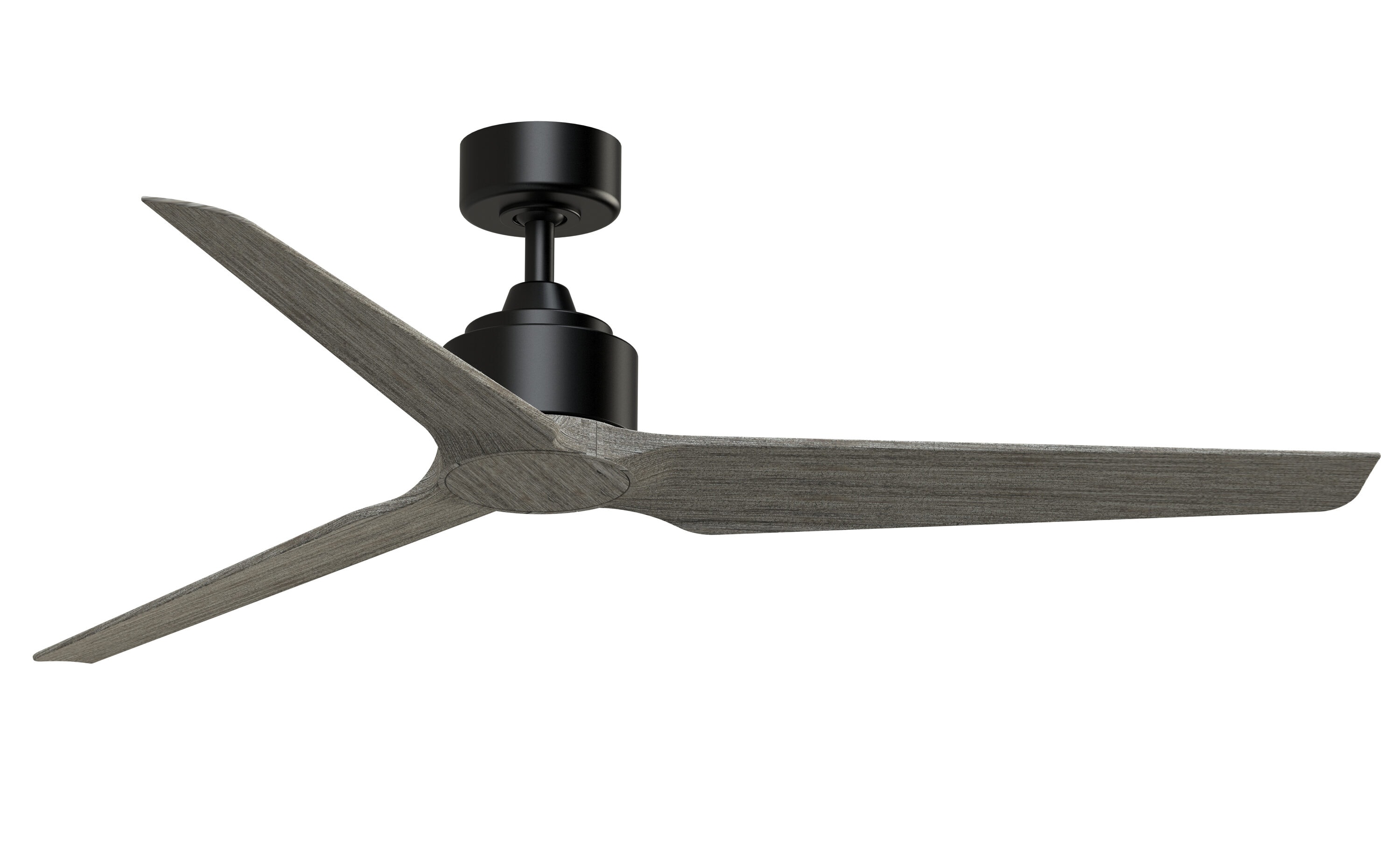 Fanimation FPD8514BLW-60WEW TriAire Custom 60-in Outdoor Smart Black with Weathered Wood Blades Propeller Ceiling Fan Light Kit Compatible - Remote Included ( 3 -Blade )