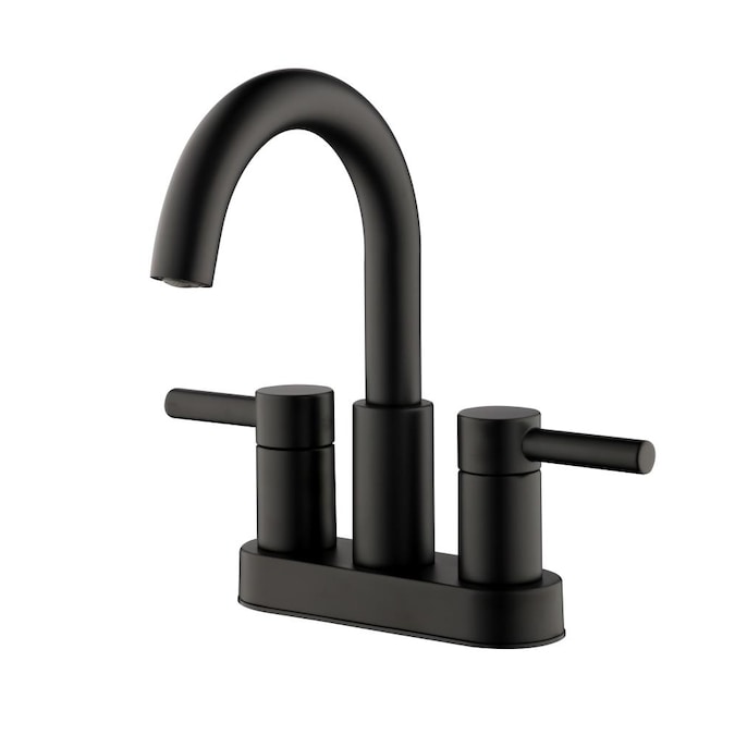 Jacuzzi Duncan Matte Black 2 Handle 4 In Centerset Watersense Bathroom Sink Faucet With Drain And Deck Plate The Faucets Department At Com - Jacuzzi Bathroom Sink Drain Installation