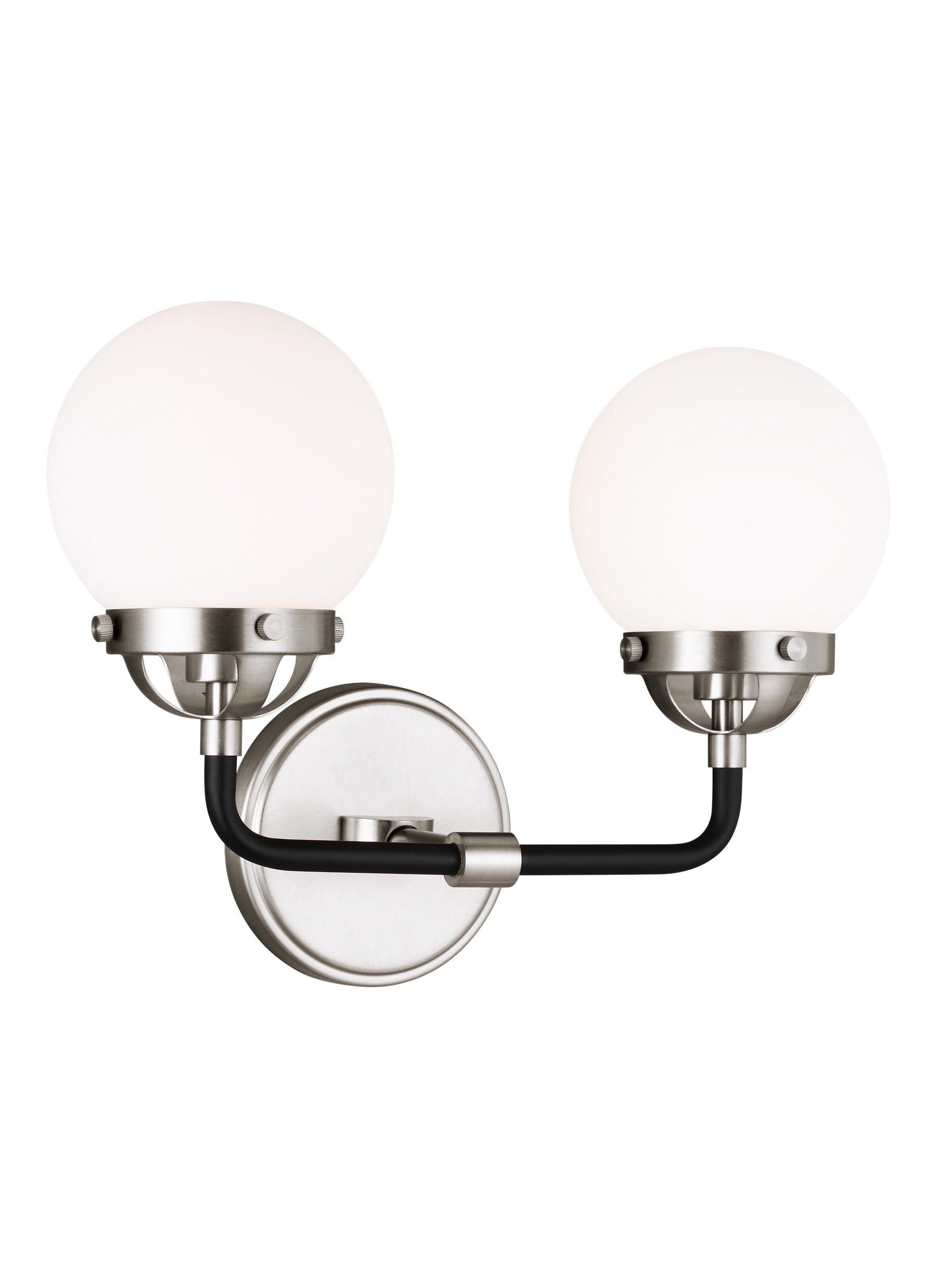 Generation Lighting 4487902-962 Cafe 14-in 2 -Light Brushed Nickel Modern/contemporary Vanity light