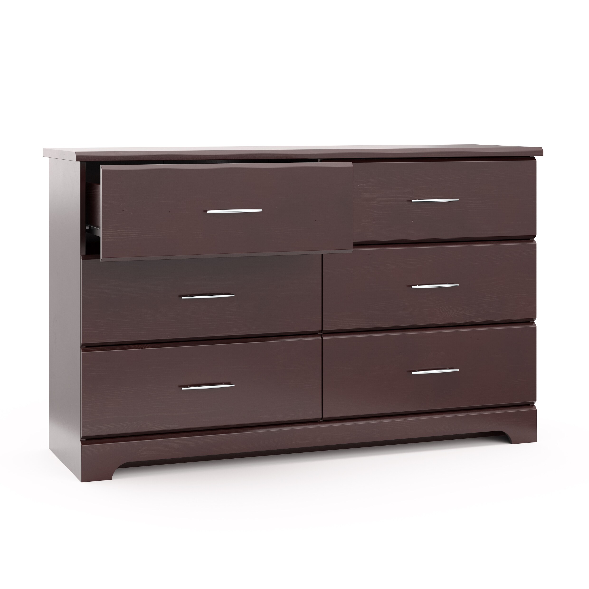 Espresso Double Dresser with Six Drawers