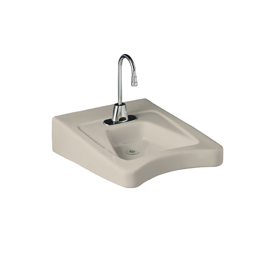 KOHLER 12636-47 Morningside Almond Wall-mount Rectangular Traditional Bathroom Sink (20-in x 27-in)