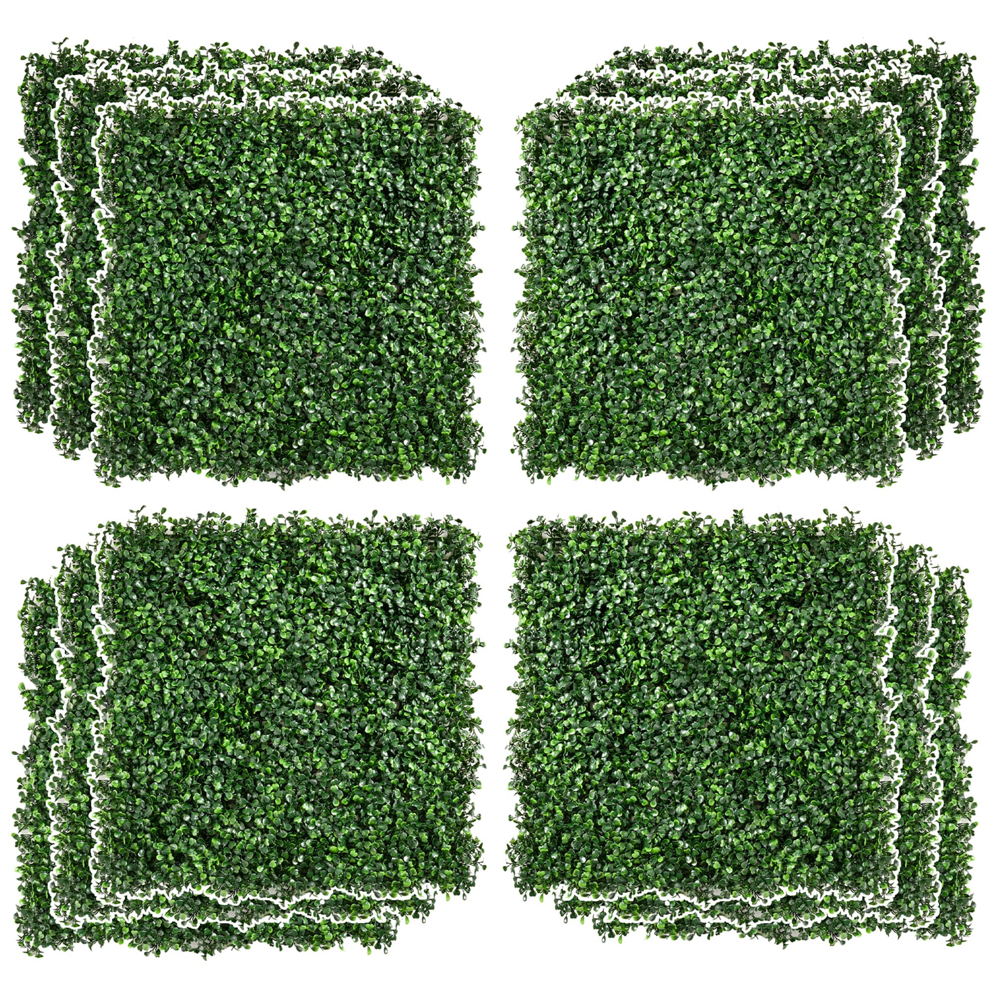 Afoxsos 12 Pack 20 x 20 Inch Artificial Boxwood Panels 4 Layer UV Protected Privacy Hedge Screen Greenery Fence for Outdoor Indoor Decor