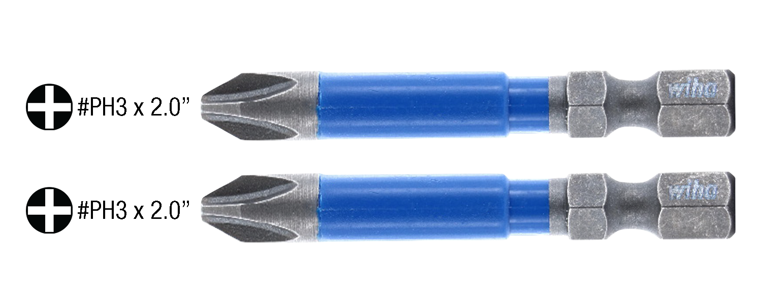 3 Piece Phillips Torsion Impact Screwdriver Countersink Bit Set