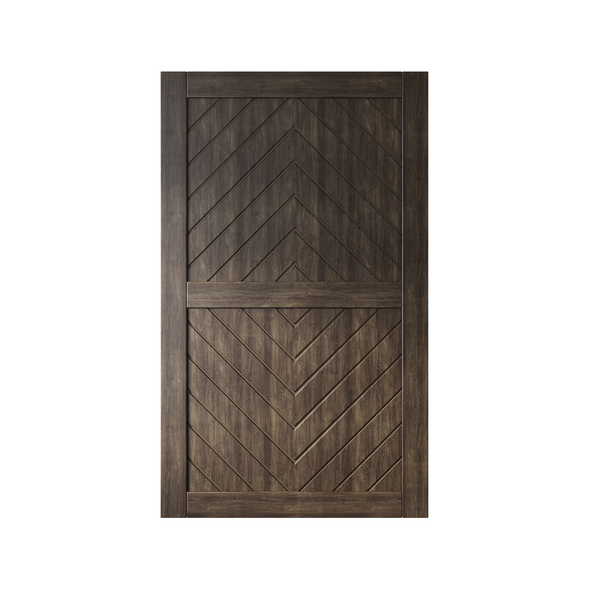 HOMACER JT2-4880-EB 48-in x 80-in Ebony Herringbone Pine Wood Solid core Single Barn Door (Hardware Not Included)