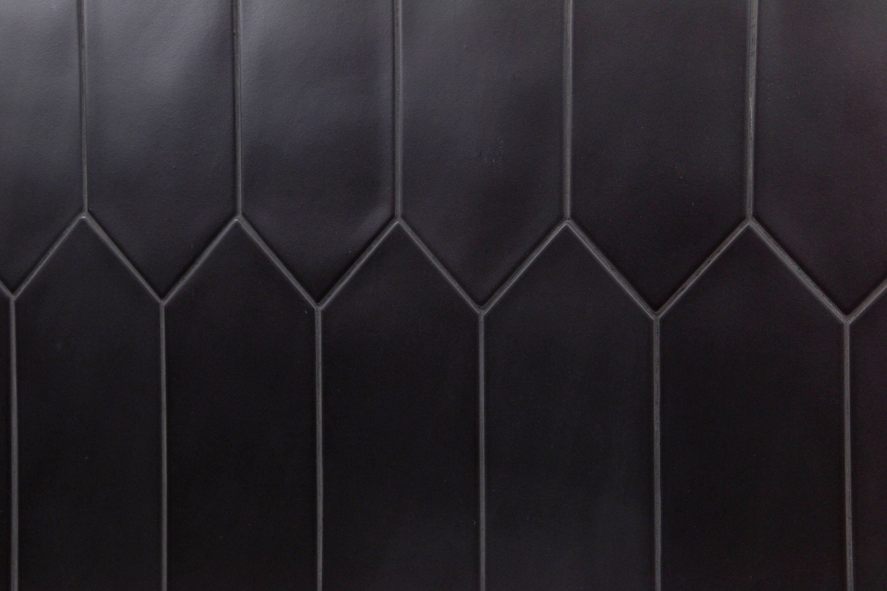 Artmore Tile EXT3RD103561 Sample- Nobel Black 4-in x 12-in Matte Porcelain Subway Hexagon Floor and Wall Tile