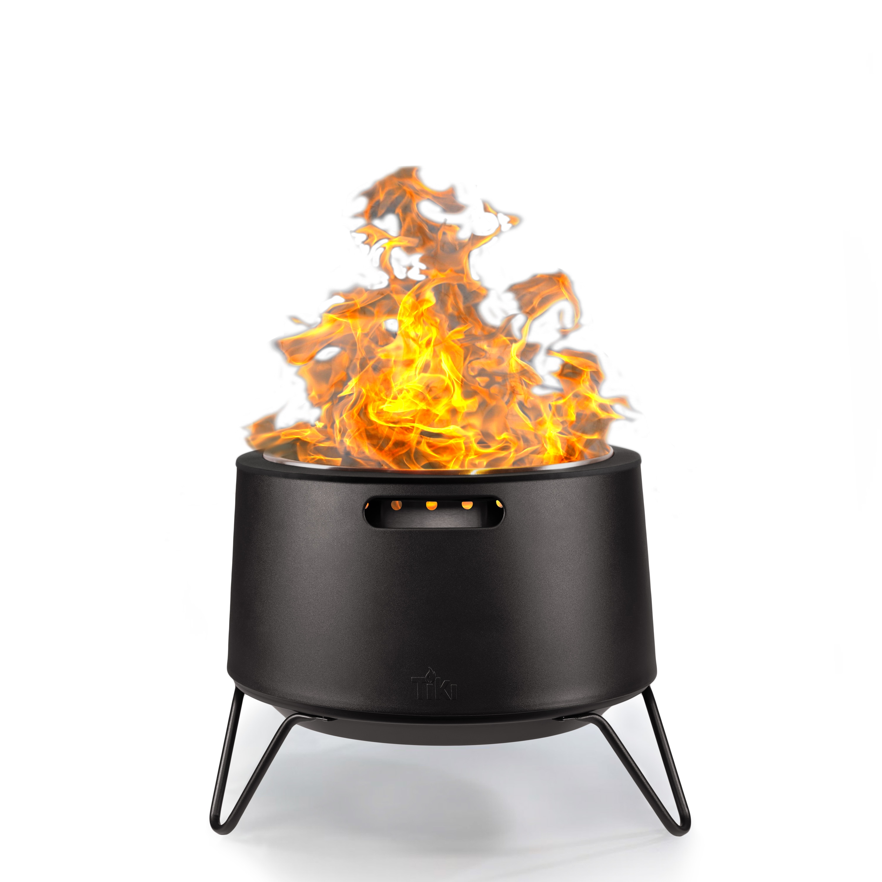 TIKI 1123005 25.5-in W Black Steel Wood-Burning Fire Pit