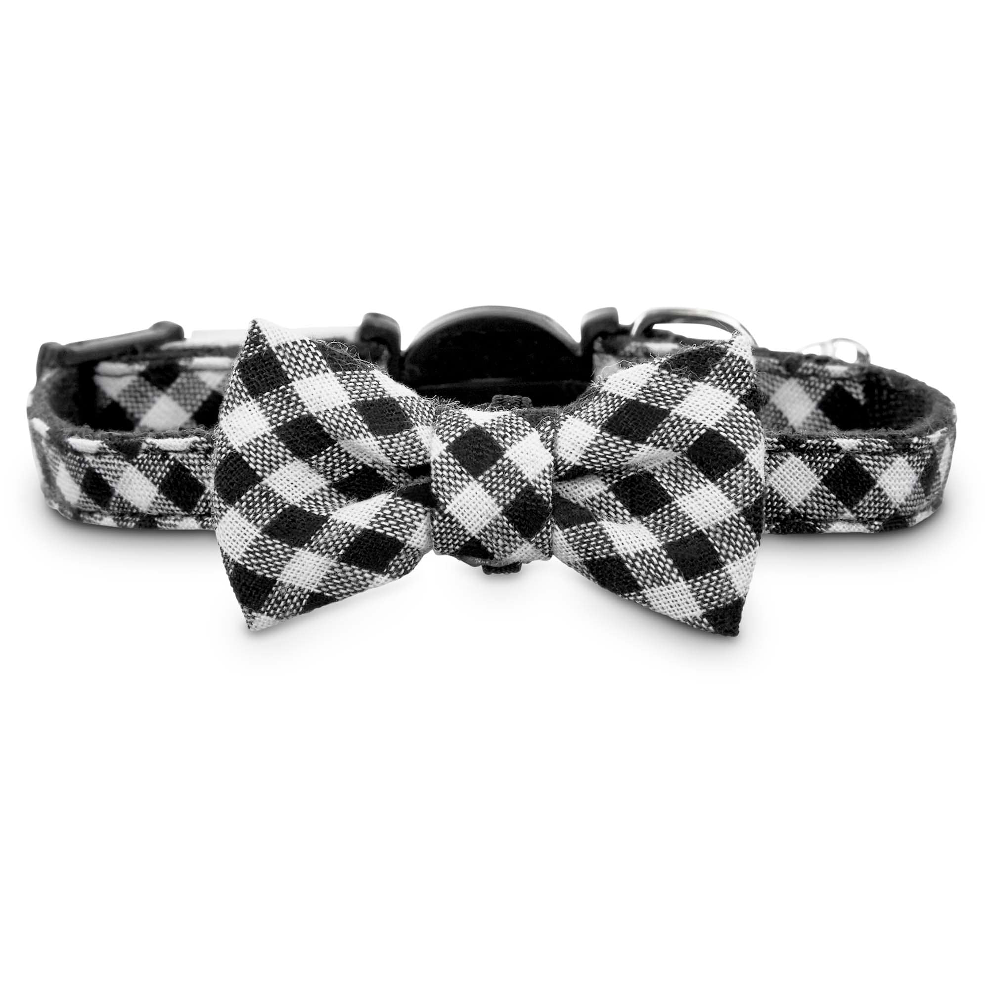 Brown Designer Cat Collar Breakaway - Bow tie Removable Kitten