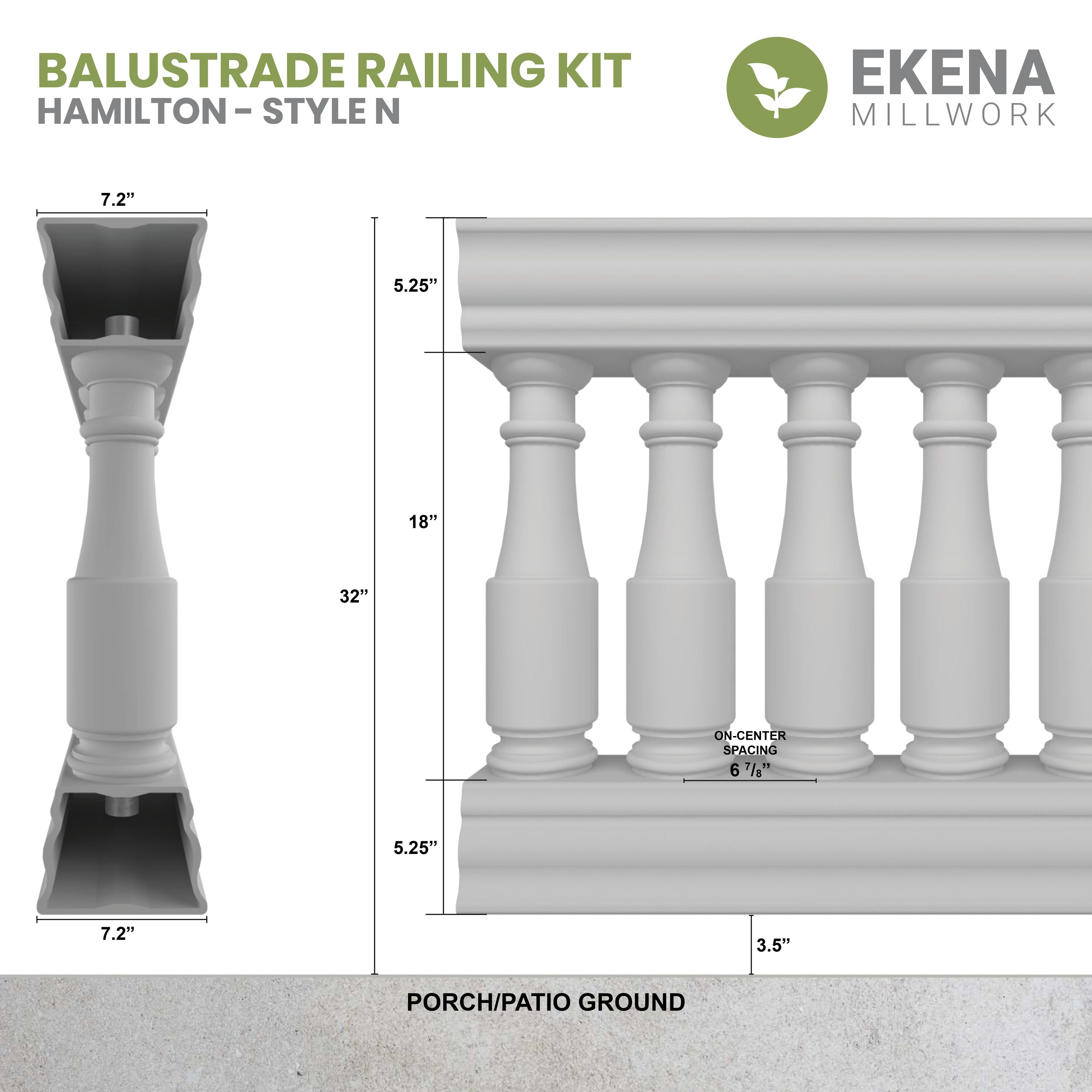 Ekena Millwork BALK32X096HMN railings - View #13
