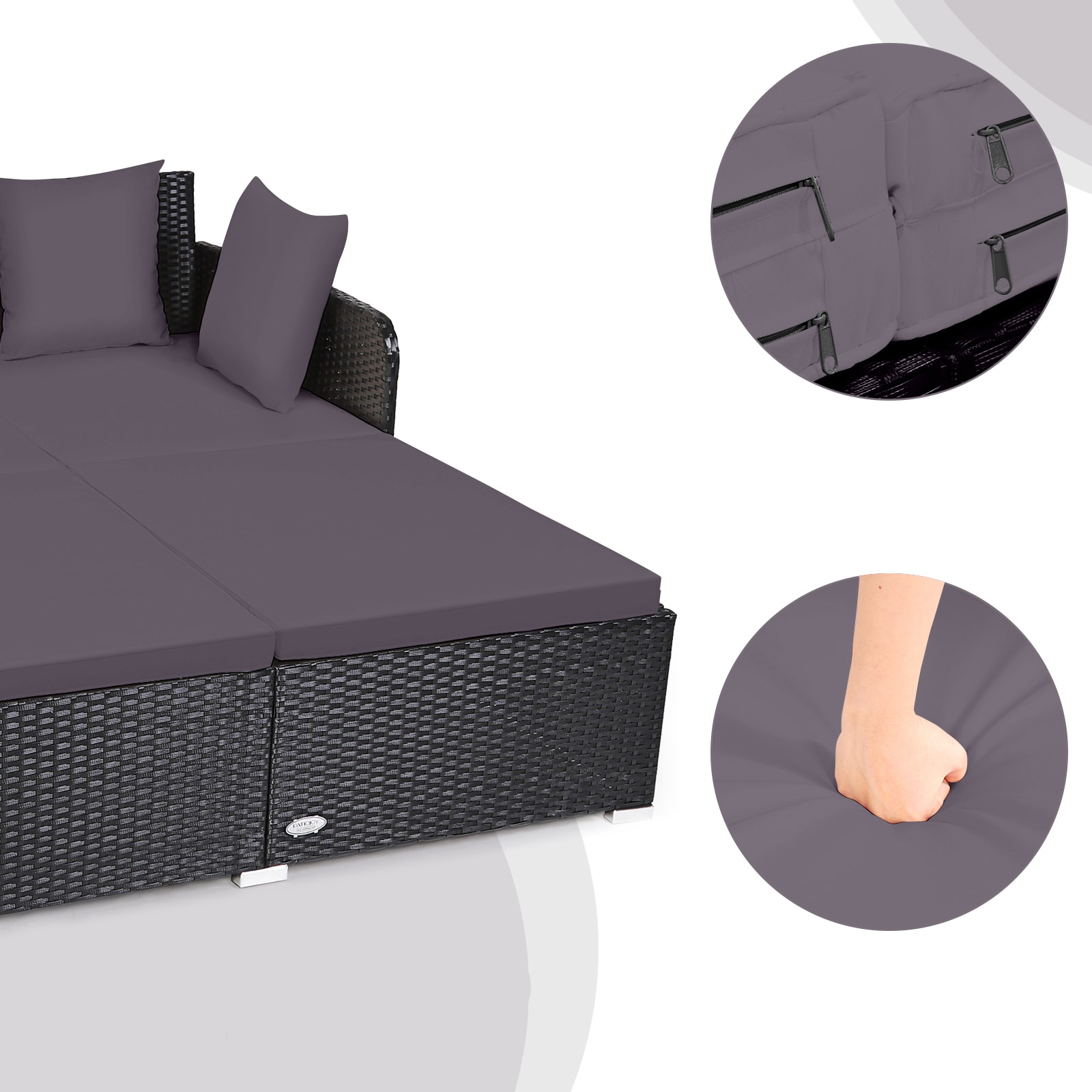 Costway HW67329GR Patio-Sofas-Daybeds - View #2