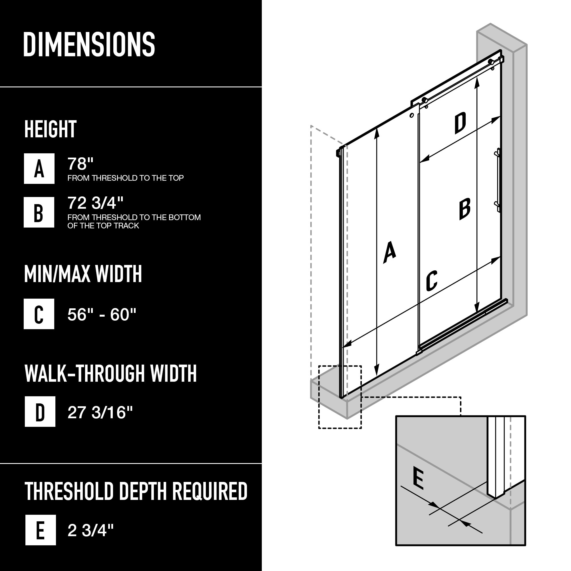 VIGO VG6043MGCL6074 Shower-Doors - View #2