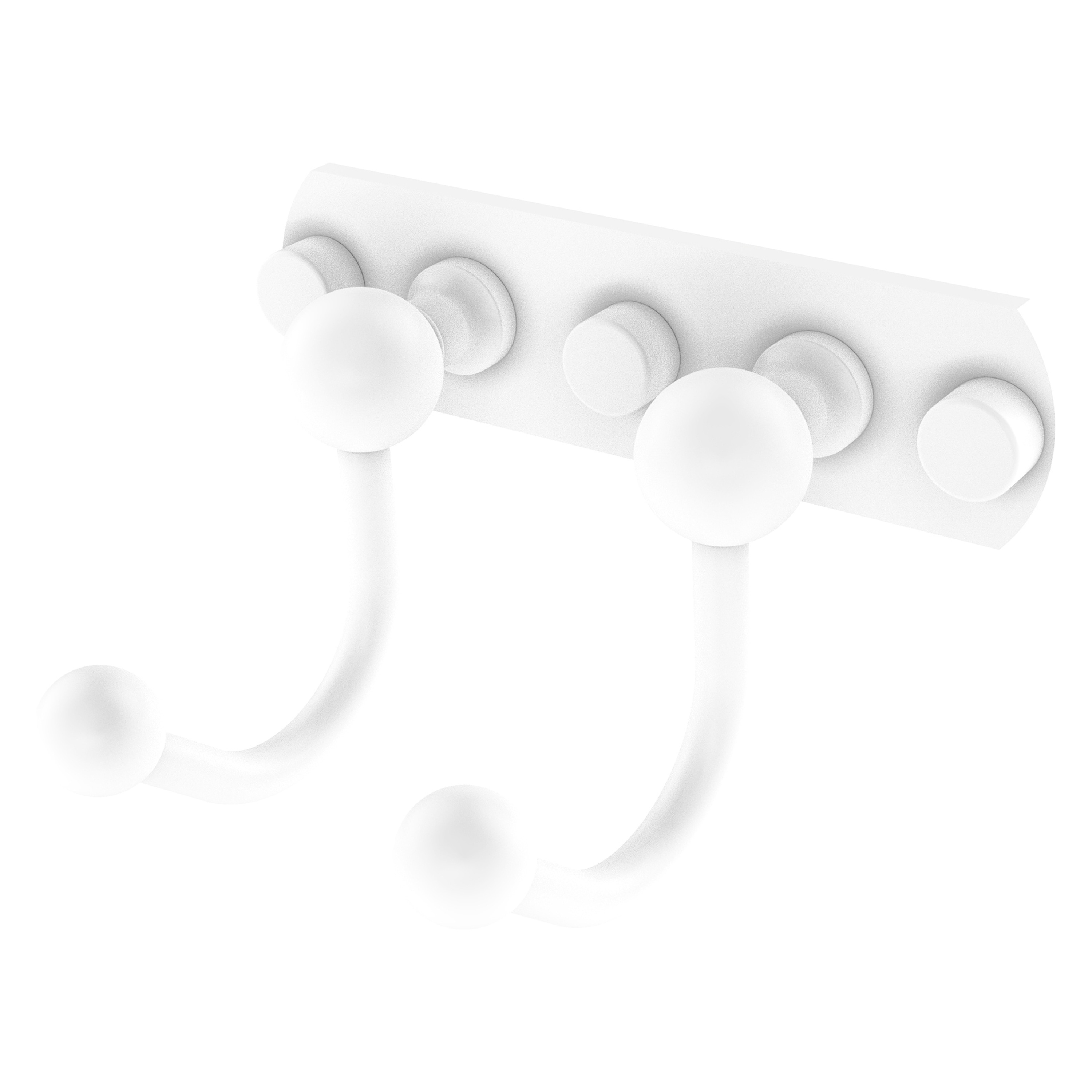 Allied Brass P1020-2-WHM Prestige Skyline Matte White Double -Hook Wall mount Towel Hook