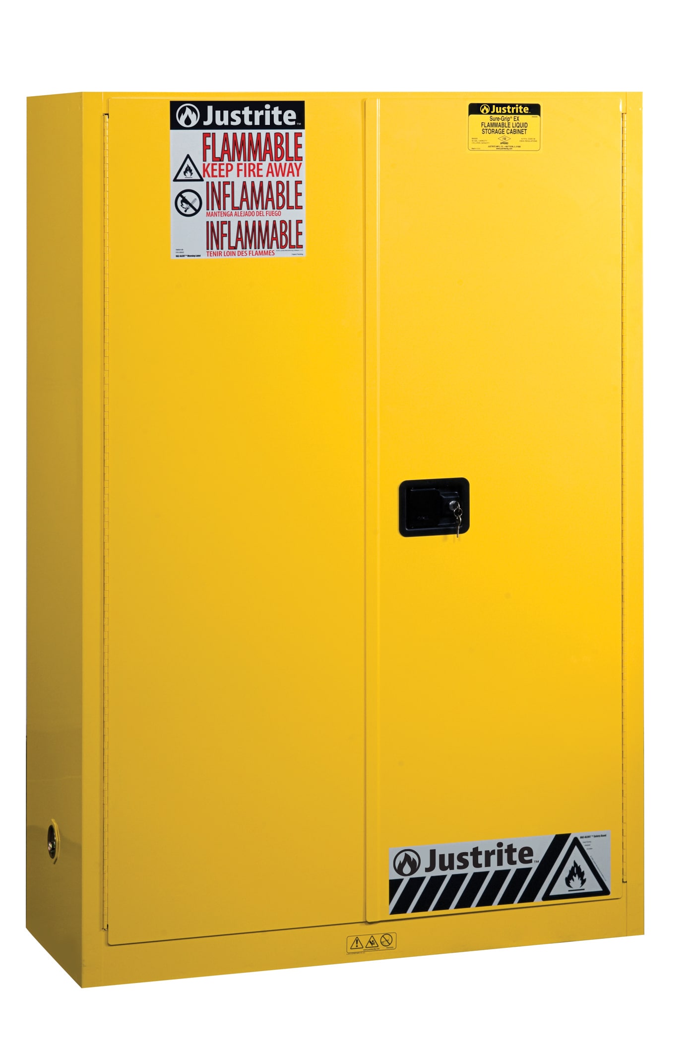 Justrite 894500 43-in W x 65-in H x 18-in D Freestanding Steel Garage Cabinet in Yellow