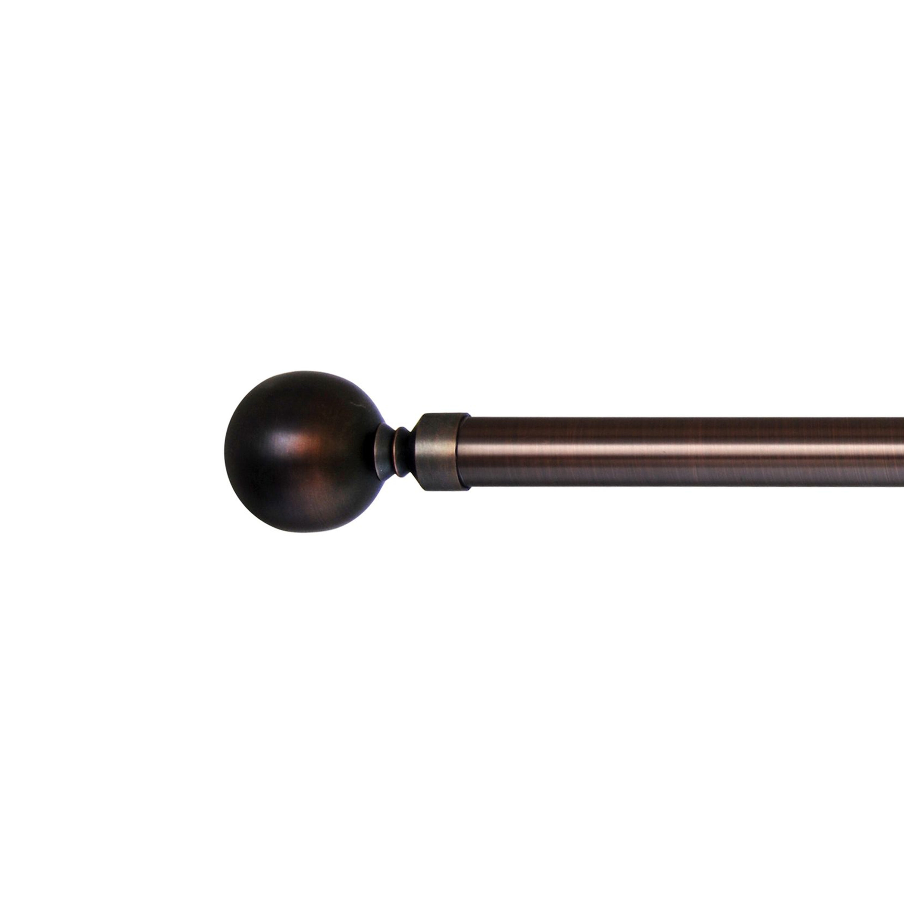 Antique Bronze Ball Finial Window Rod Set, 28-48 Inch