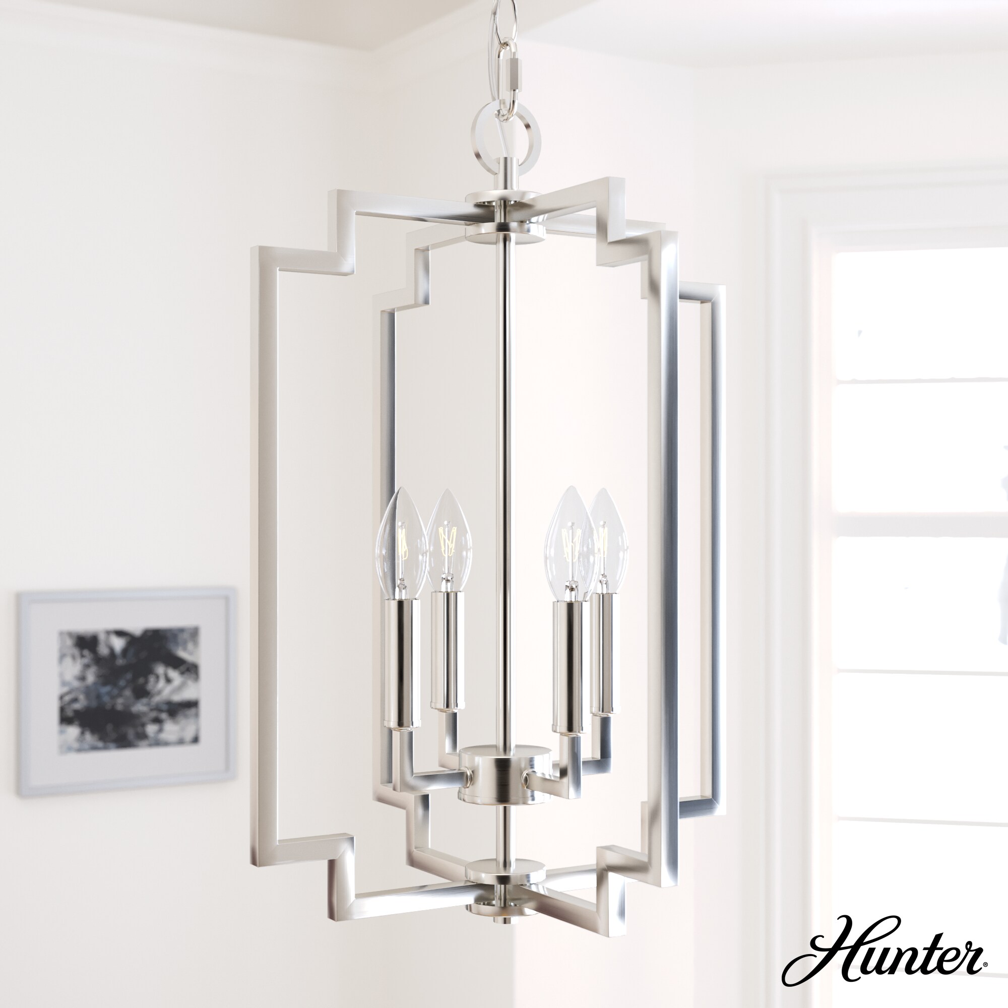 Zoanne Brushed Nickel 4-Light 14" Pendant