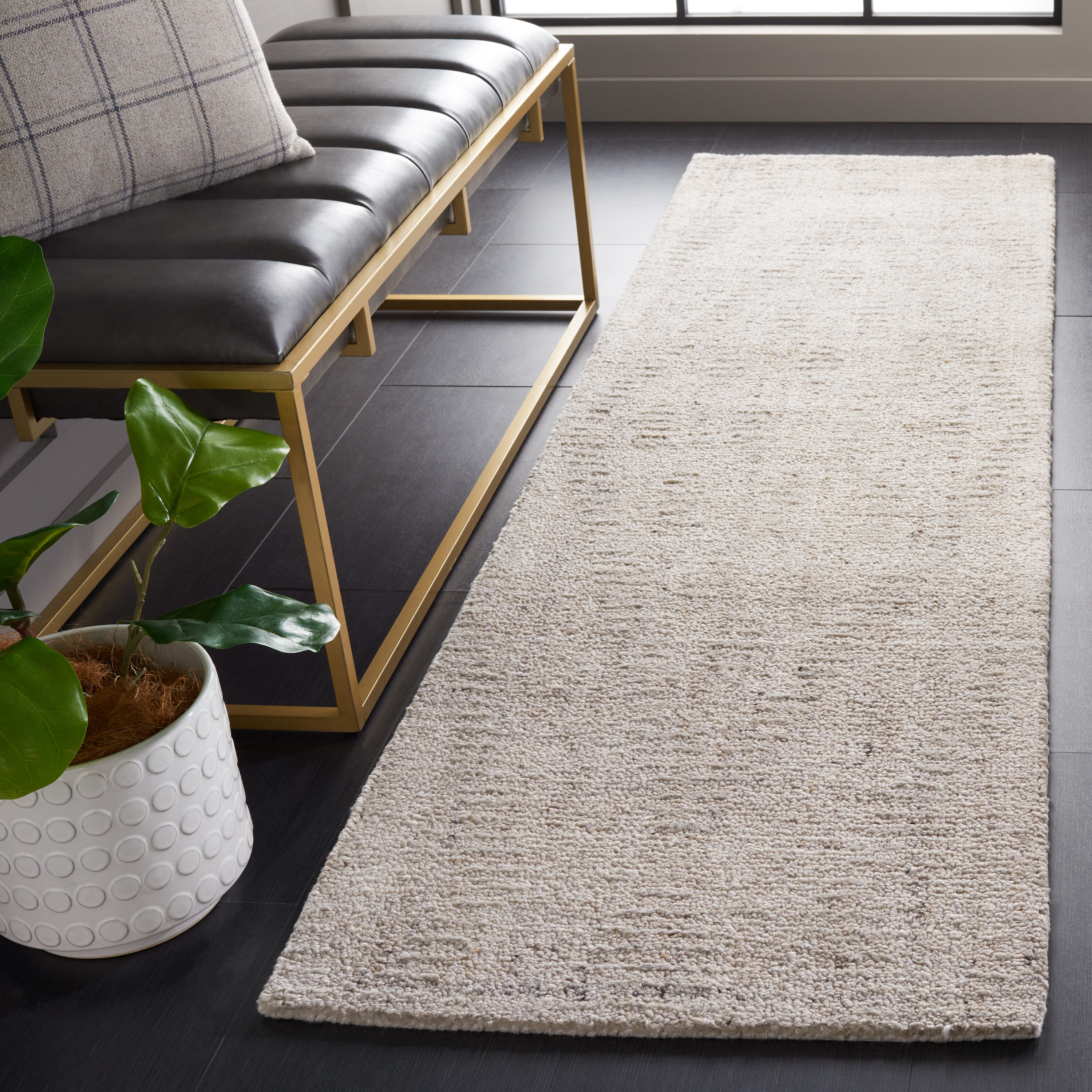 Abstract 149 Ivory/Gray Contemporary 2ft-3in x 8ft Runner Rug