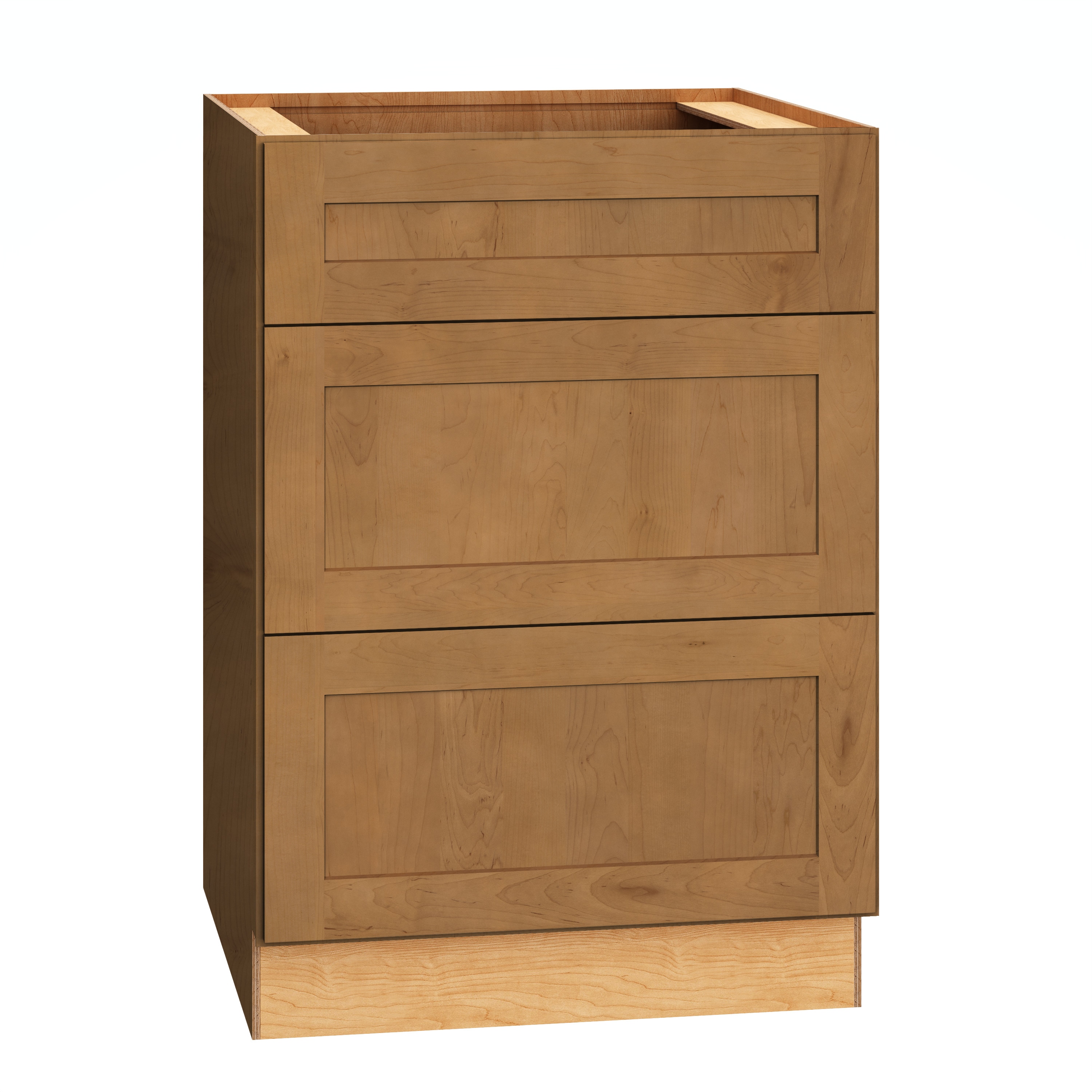 Diamond Express 62L-3DB24 Jamestown 24-in W x 34.5-in H x 24-in D Sahara Brown 3 -Drawers Drawer Base Fully assembled Plywood Cabinet Recessed Panel Shaker