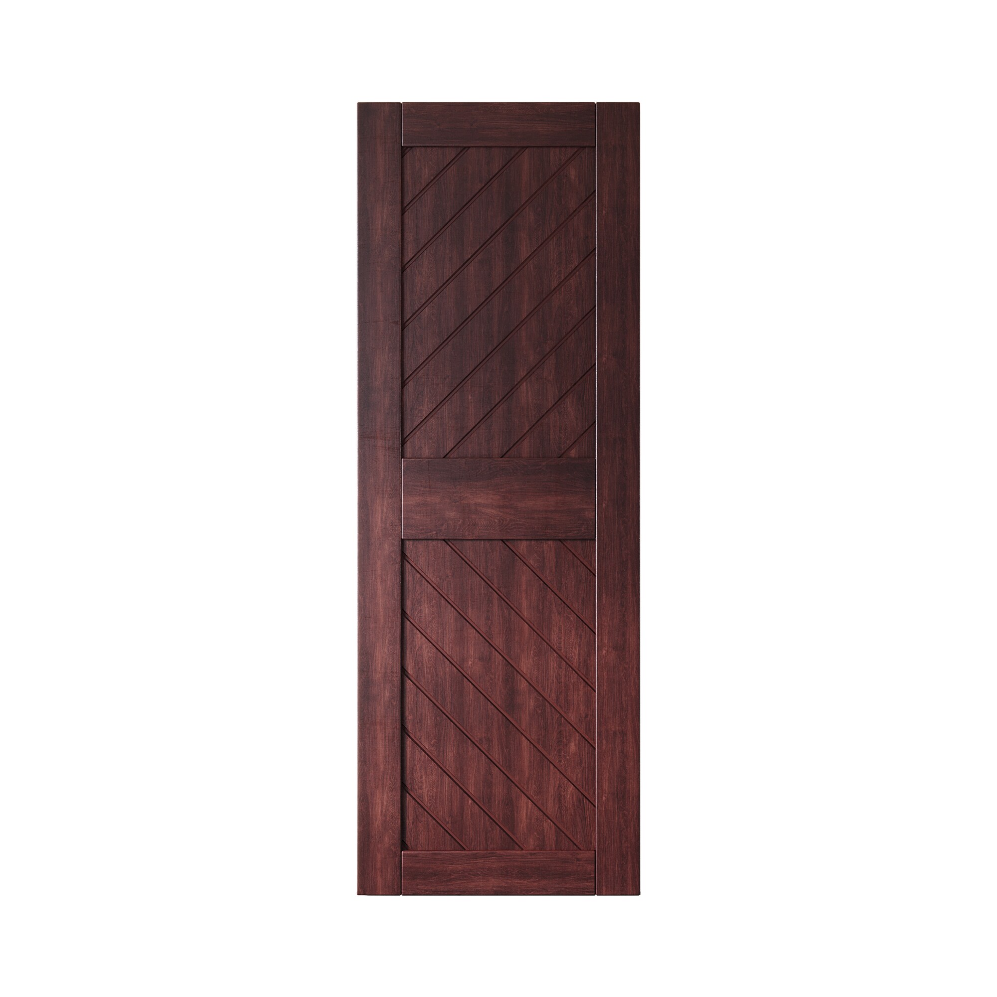 HOMACER XT3-2684-RD 26-in x 84-in Red Mahogany Prefinished Non-standard Pine Wood Solid core Single Barn Door (Hardware Not Included)