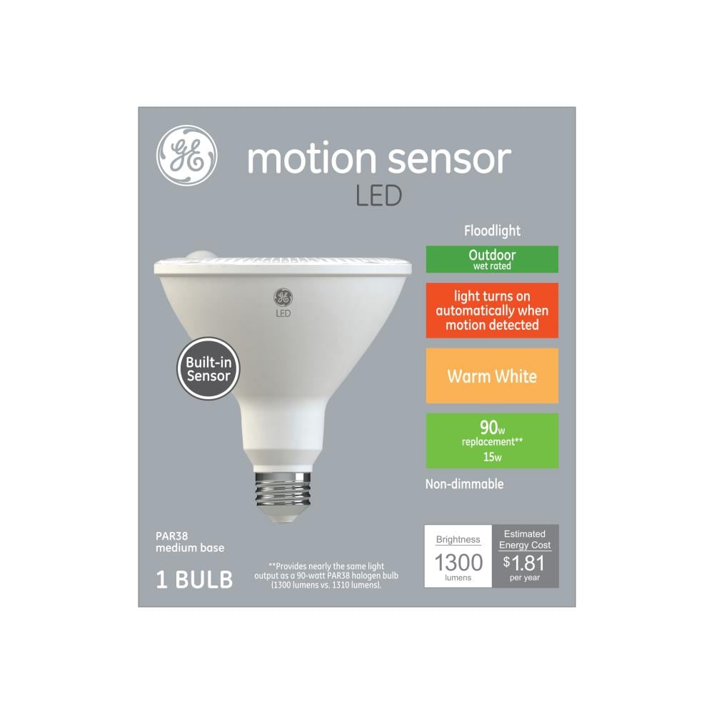Ge Motion Sensor 90 Watt Eq Led Par38 Warm White Dimmable Flood Light Bulb In The Spot Flood Led Light Bulbs Department At Lowes Com