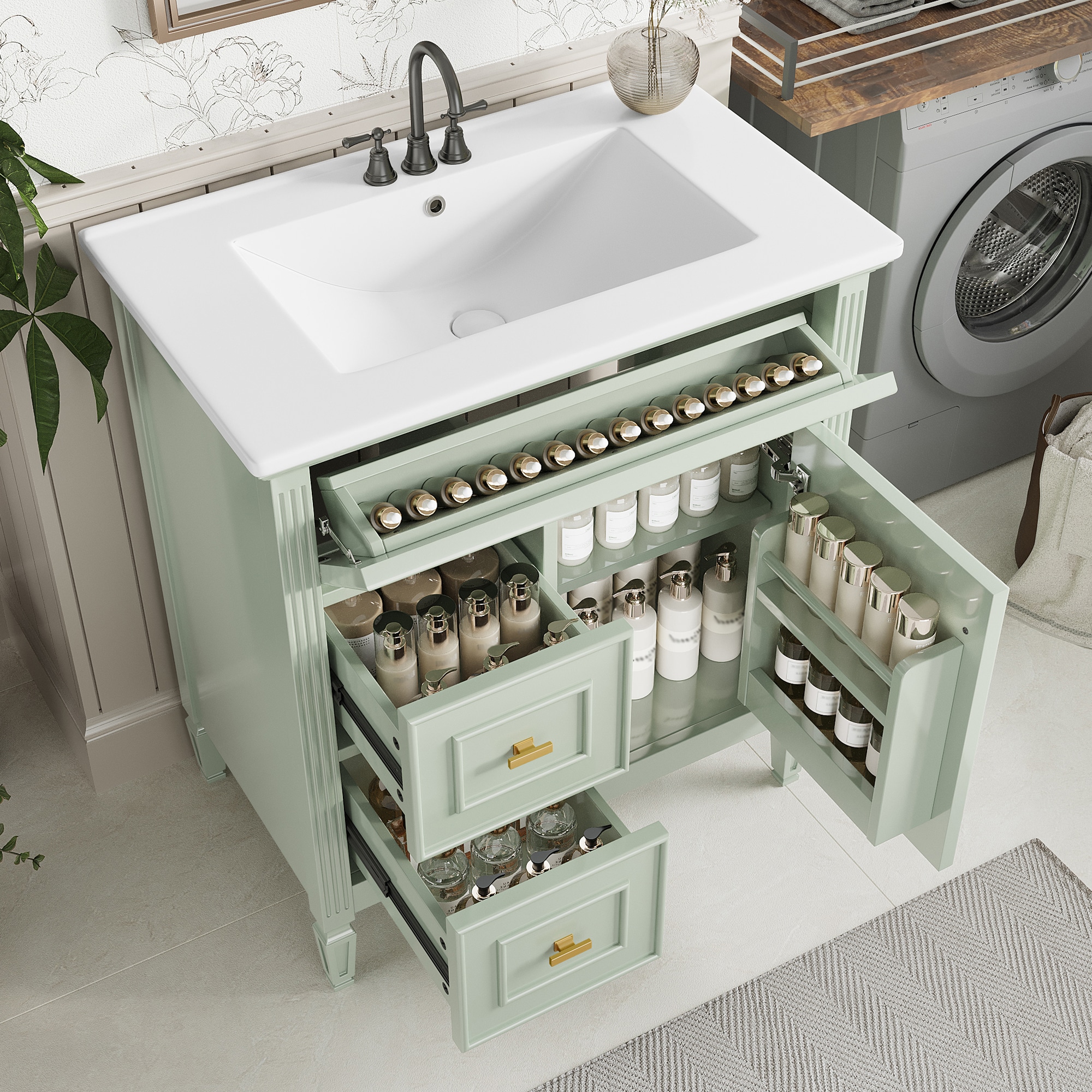 WELLFOR WA24-MBZ Bath-Vanity-Combo - View #3