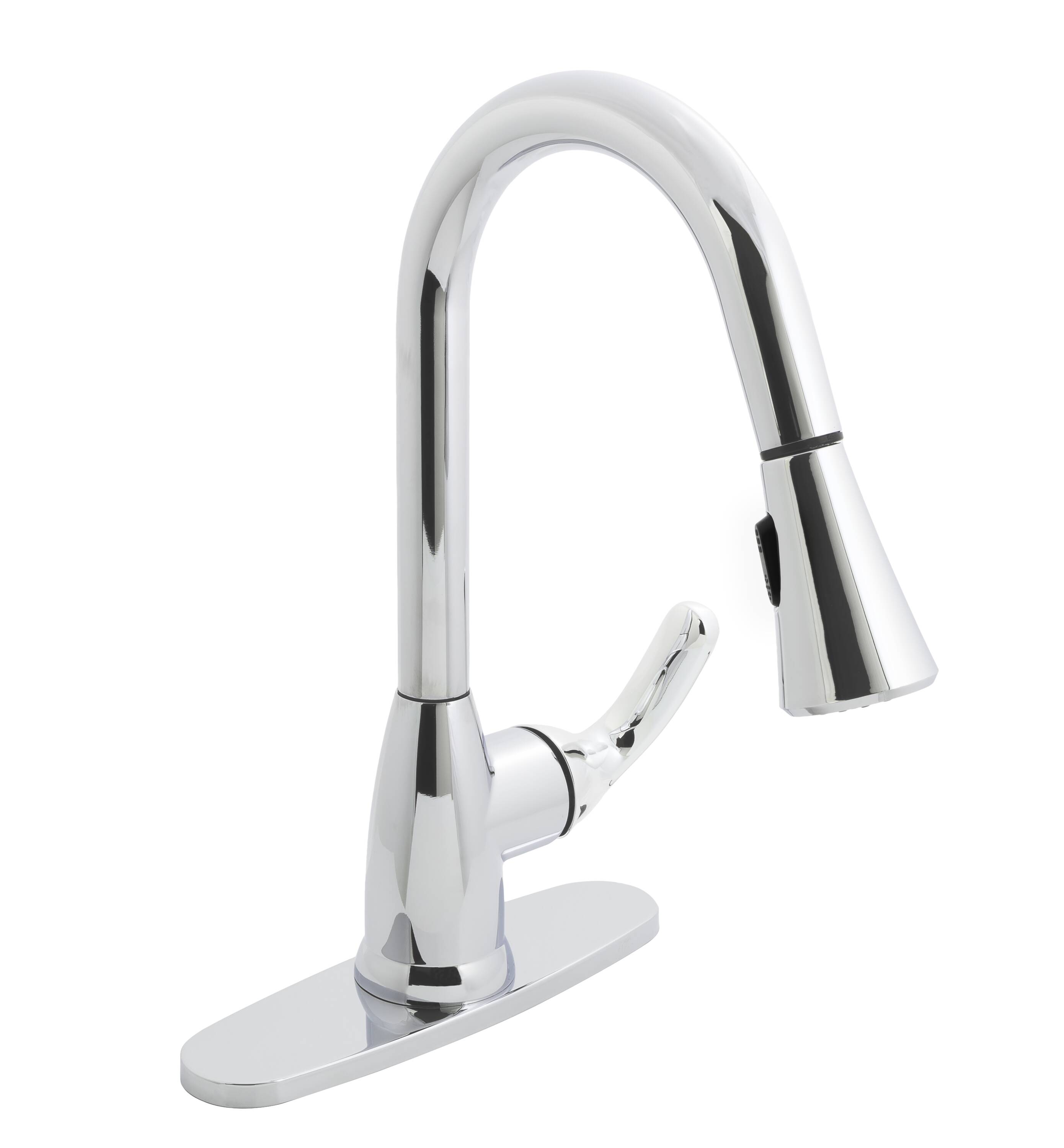 Niagara Conservation N-SLPD-KF15-CH-US Earth Luxe Chrome Single Handle Deck-mount Pull-down Kitchen Faucet (Includes Deck Plate)