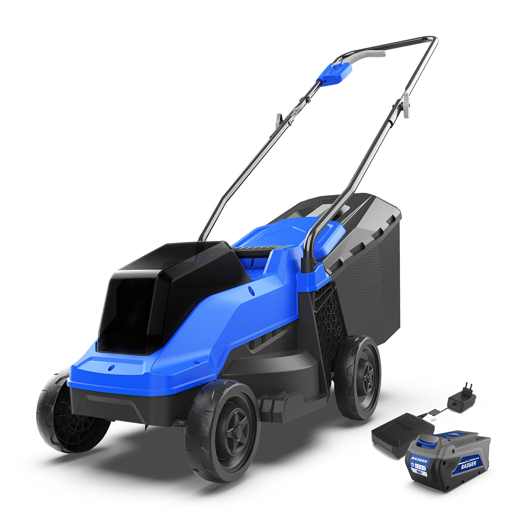 Wild Badger Power WB40V14PLM Cordless 40-volt, 14-in Push Battery Walk Mower with  (1) 4 Ah Battery Included