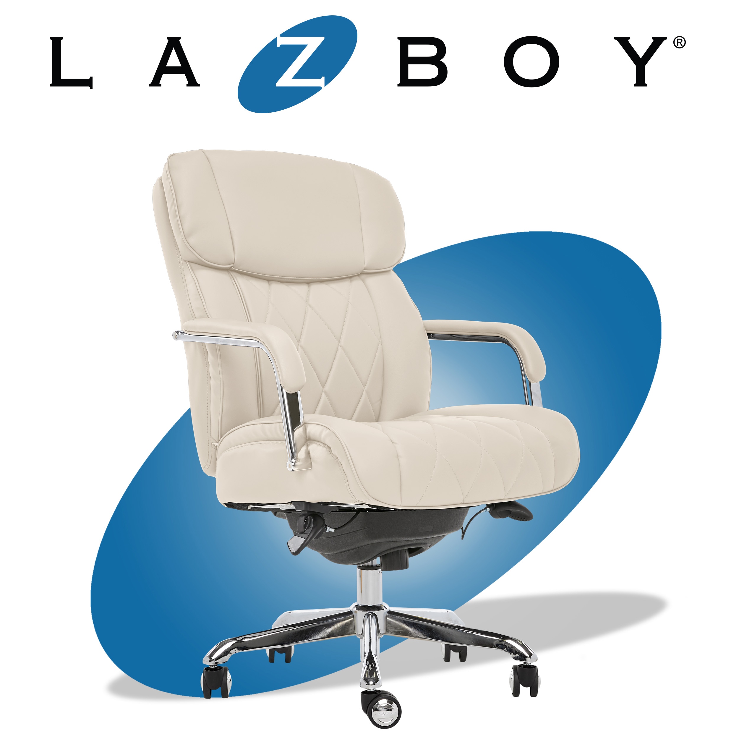 La-Z-Boy Sutherland Ivory White Bonded Leather Contemporary