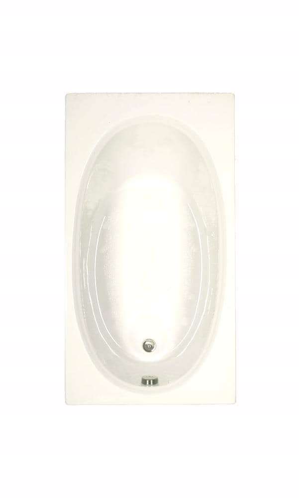 WaterTECH S6032OV BISCUIT Designer 32-in x 60-in Biscuit Acrylic Oval Drop-In Soaking Bathtub (Reversible Drain)