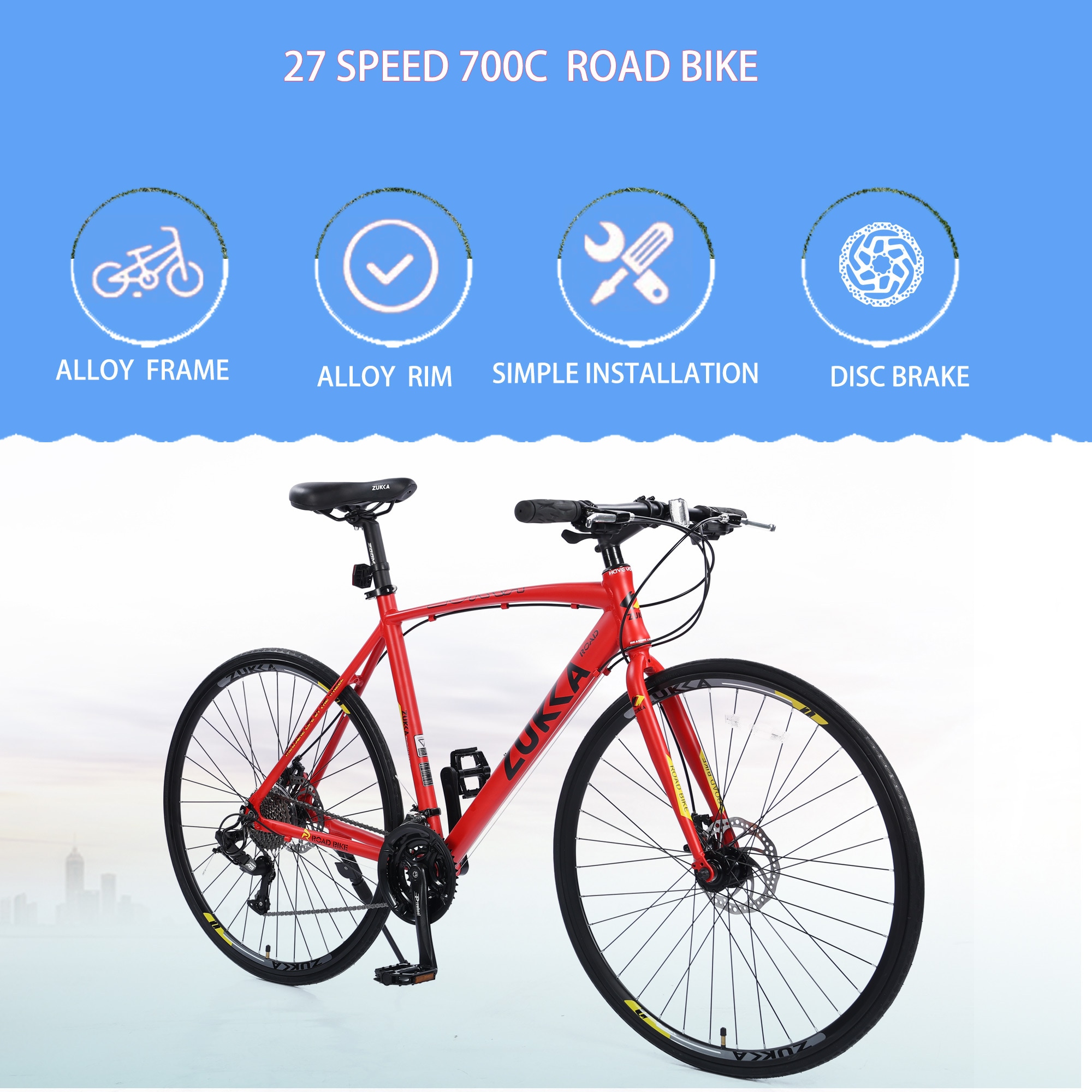 Maocao Hoom Unisex Road Bike Large Size 26 in Wheel 27 Speed