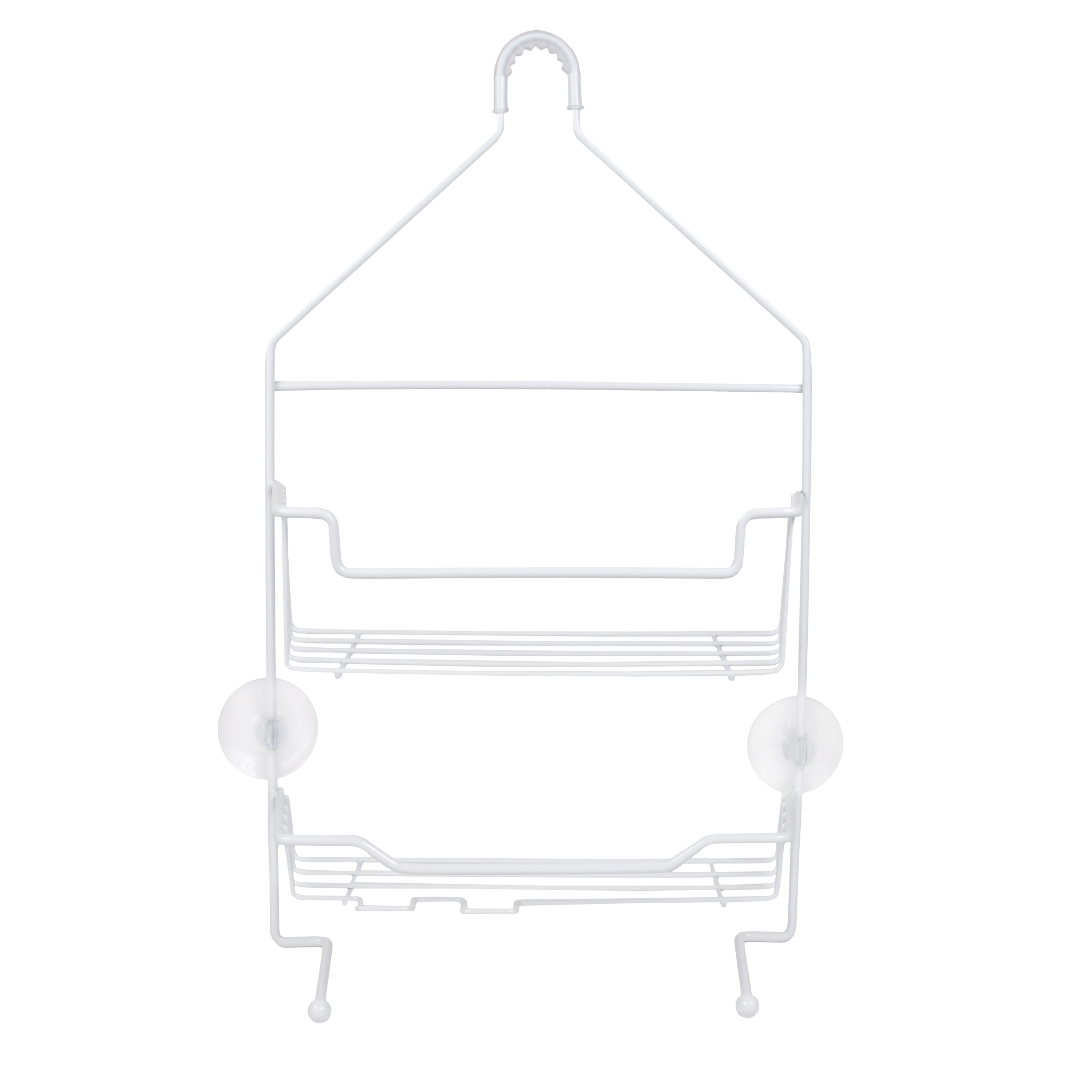 Kenney KN614121 White Steel 2 -Shelf Over the showerhead Hanging shower caddy 10-in x 4-in x 17-in