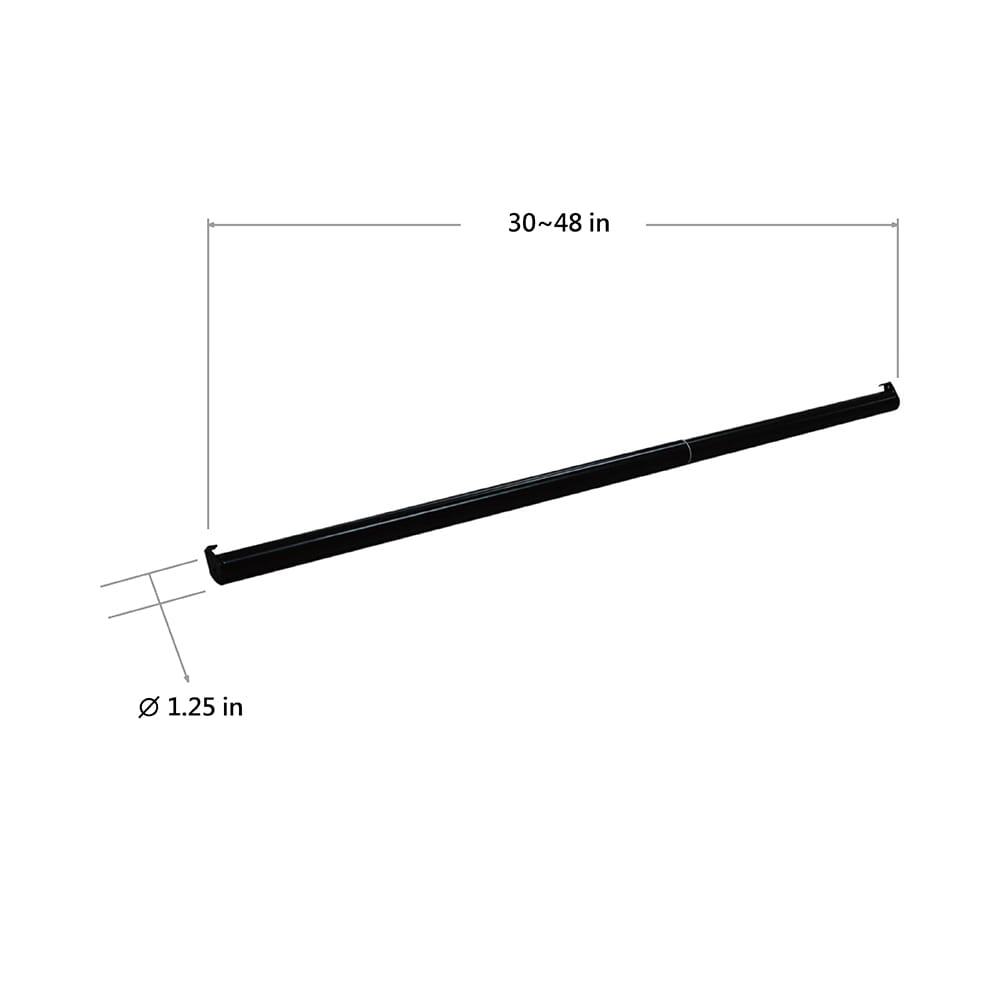 Project Source Closet Rod 48-in L x 1.25-in H Extendable Black Metal ...