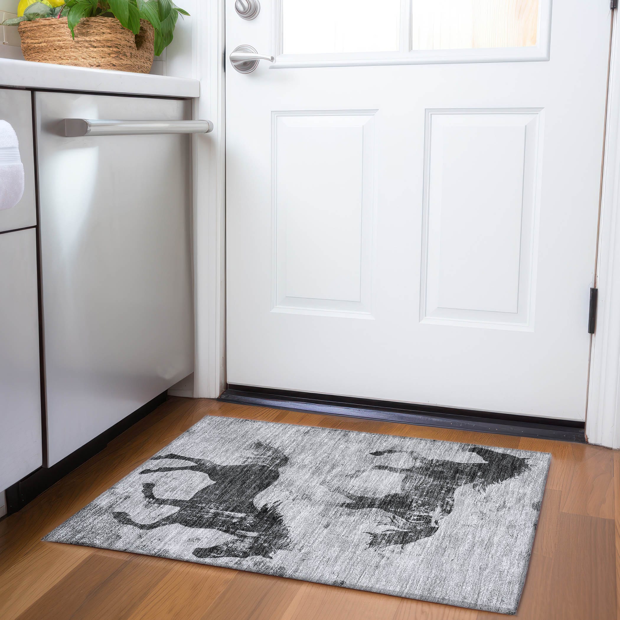 Addison Rugs ACN1717GY20X30 Chantille ACN1717GY 1 x 2 (ft) Loomed Gray Rectangular Indoor/Outdoor Machine washable Pet Friendly Area rug