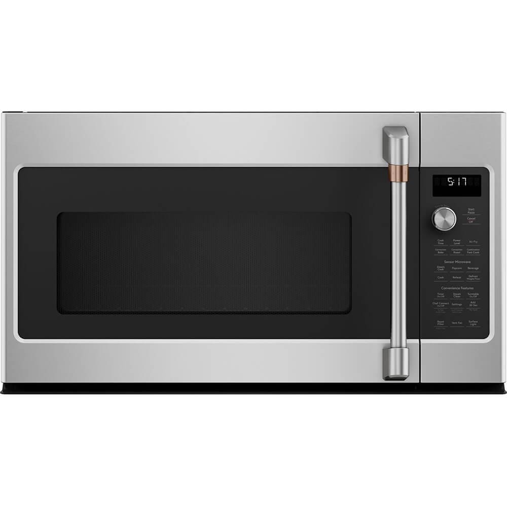 Cafe CVM517P2RS1 1.7-cu ft Air Fry 29.9-in Over-the-Range Convection Microwave with Sensor Cooking ( Stainless Steel with Brushed Stainless Handles )